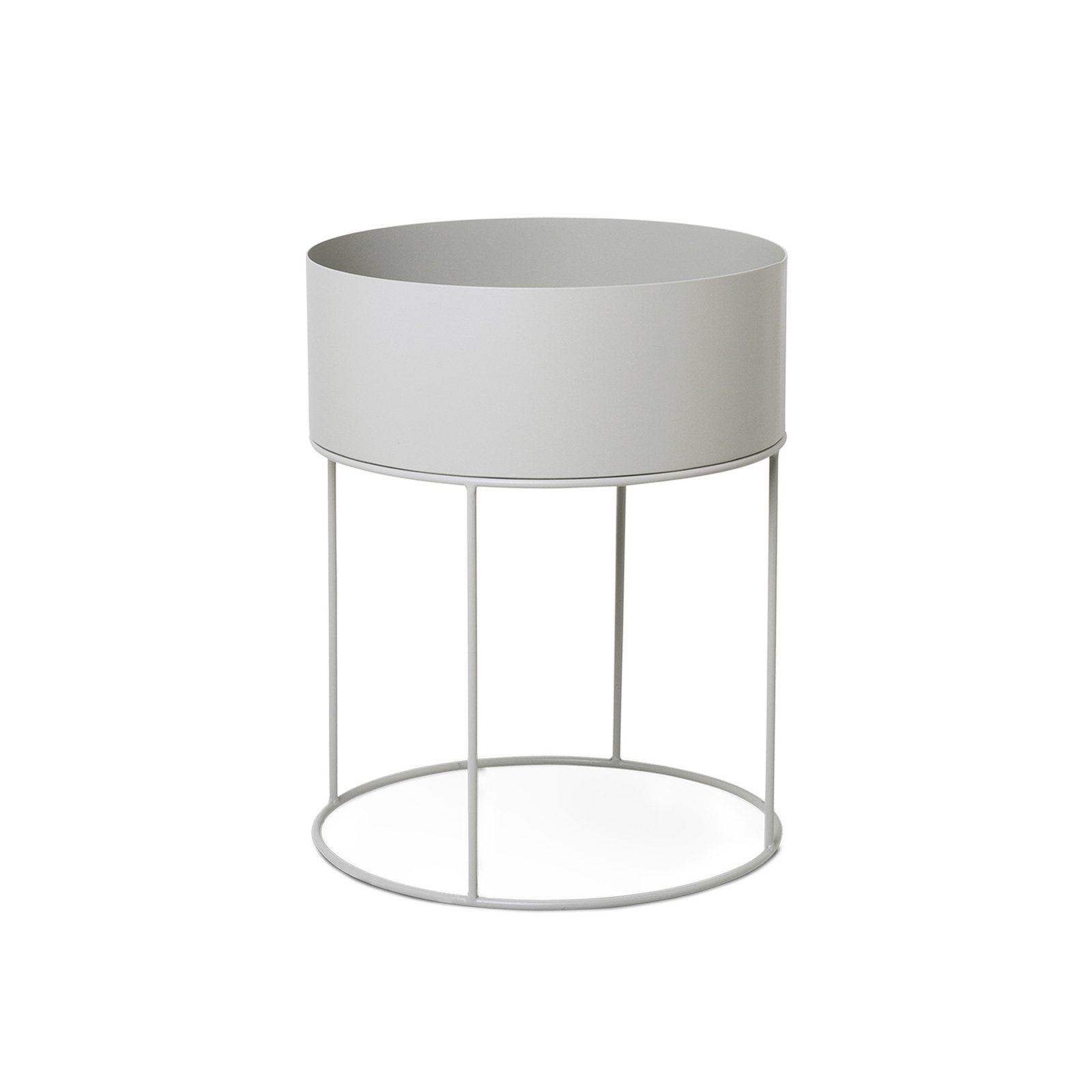 ferm LIVING Plant Box Round, grau, Ø 40 cm, Stahl