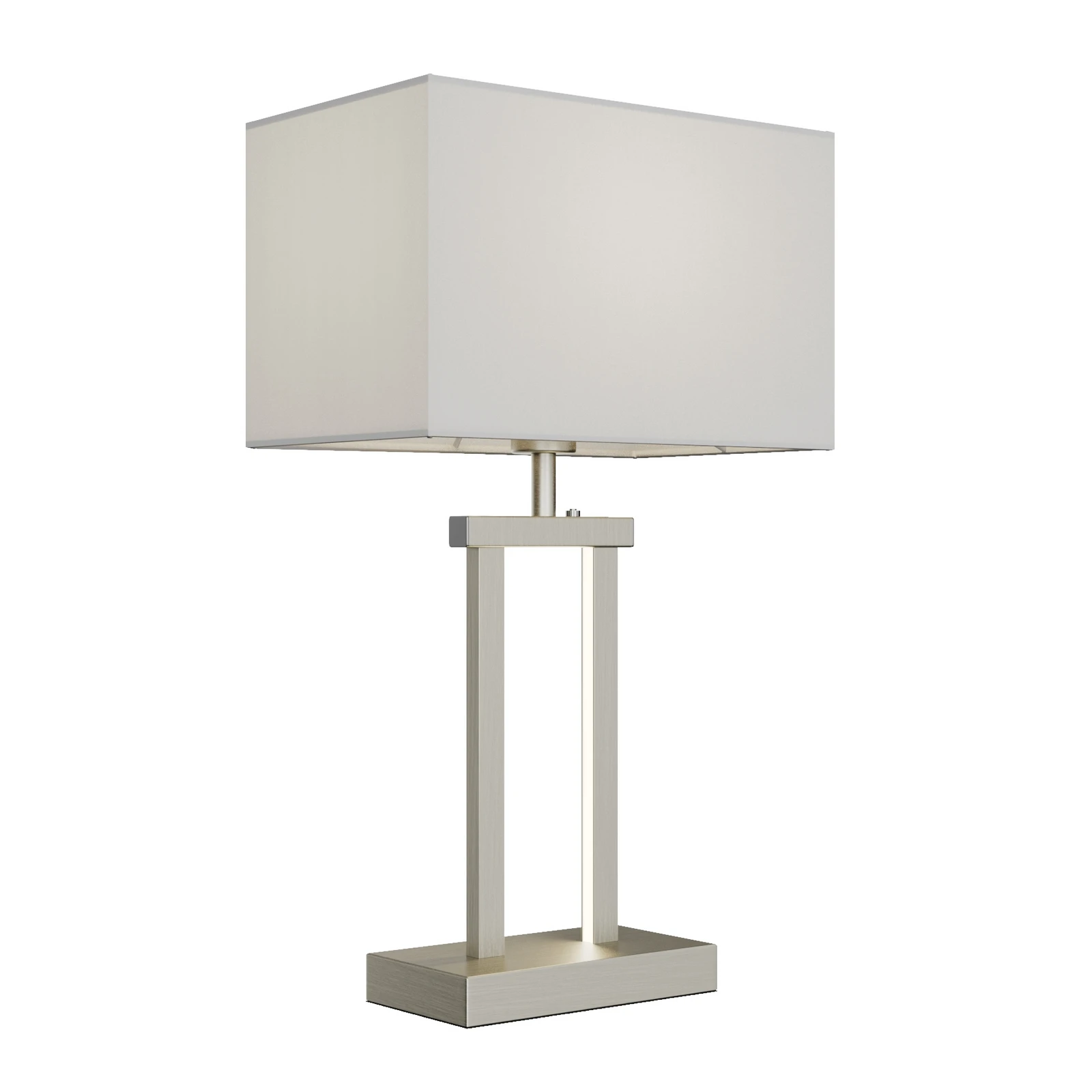 Lindby bordlampe Sigurd, hvid, stof, højde 54 cm, E27
