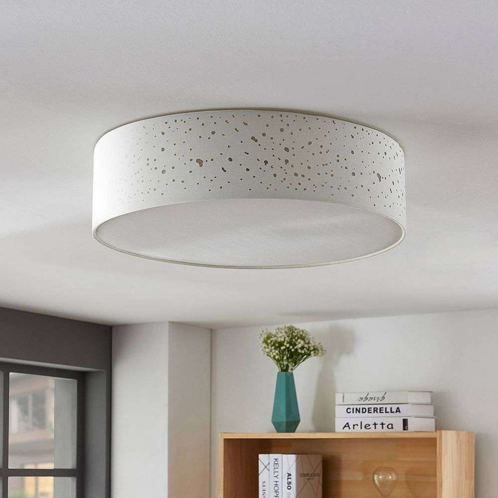 Umma Stropné Lampa H15 White/Satin Nickel - Lindby