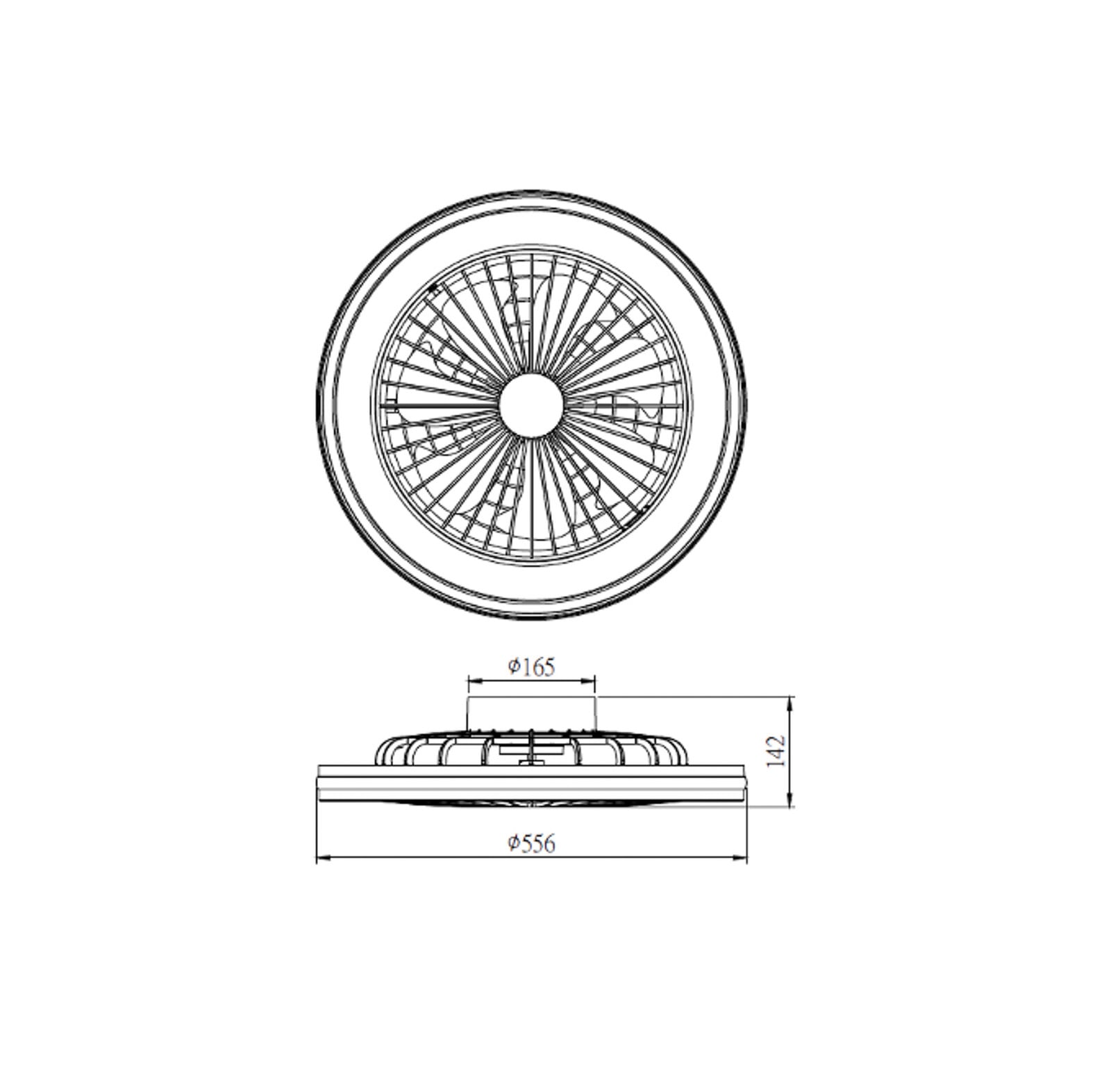 LED-loftventilator Gamer Big, sort, DC, støjsvag, RGB – Mantra Mantra Iluminación - Stue - Moderne - Plastik