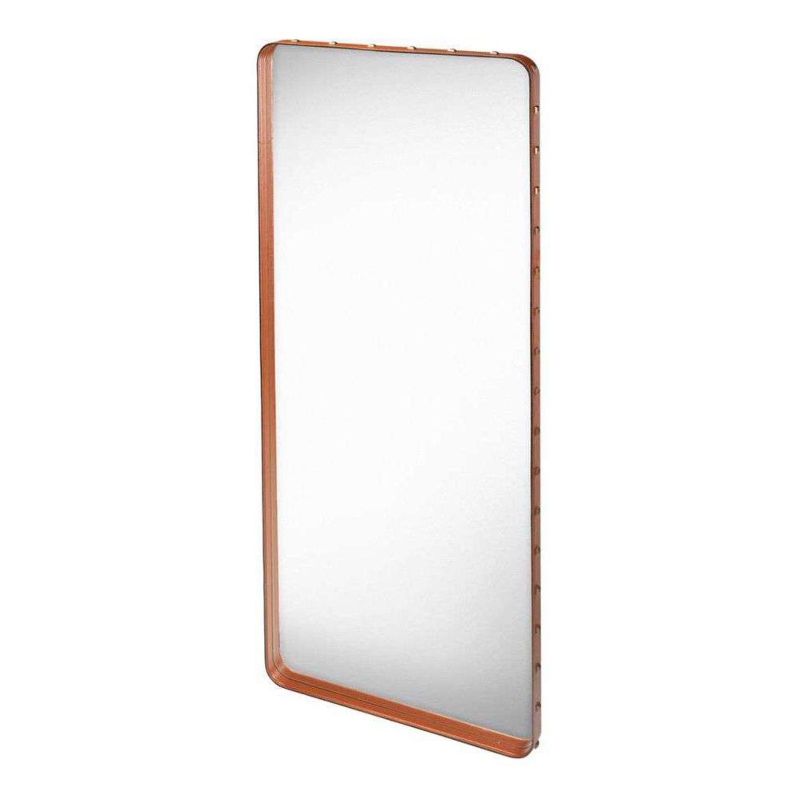 Adnet Wall Mirror Rectangular 70X180 Tan Leather - GUBI