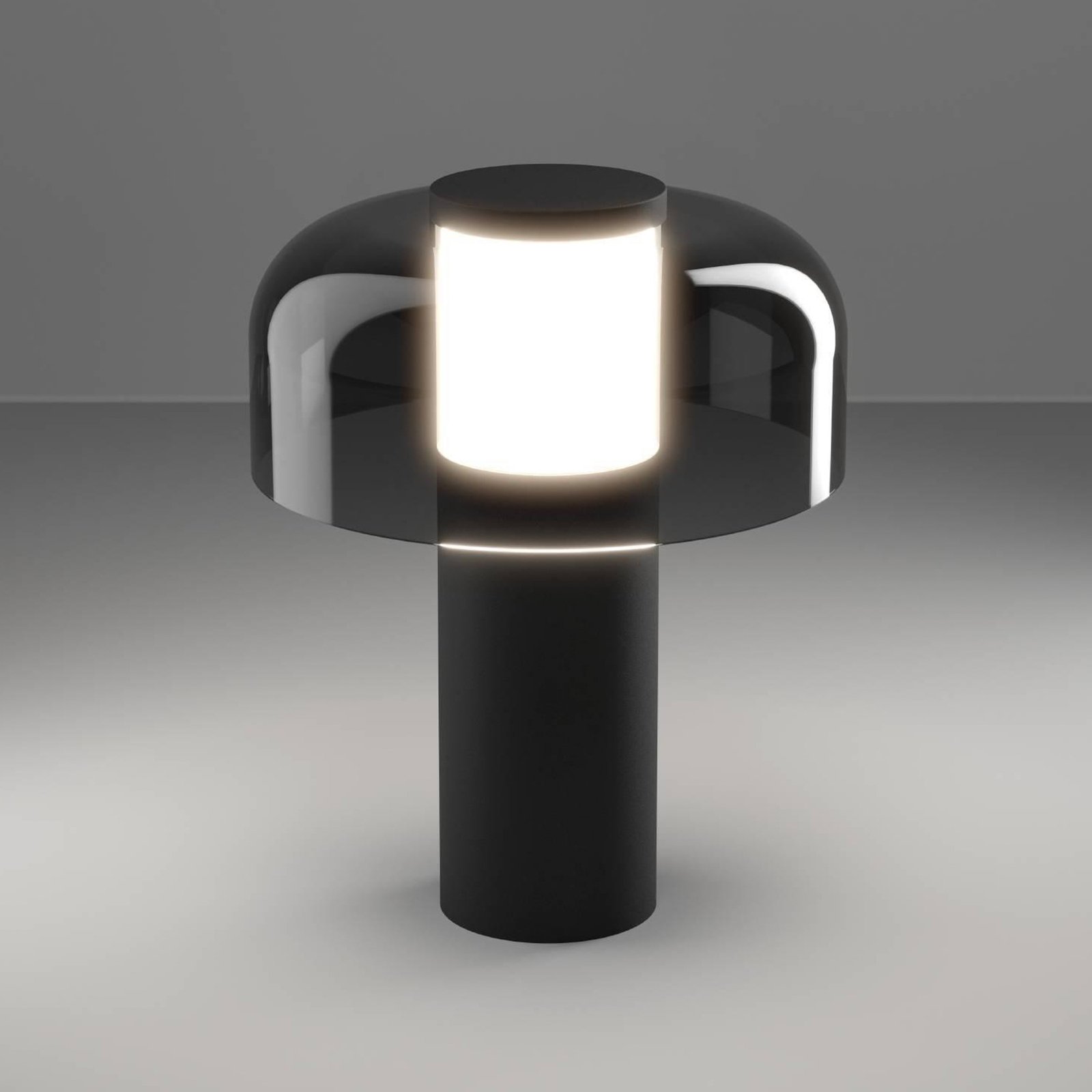 LED dobíjecí stolní lampa Ponente, Ø 16 cm, černá, CCT, stmívatelná