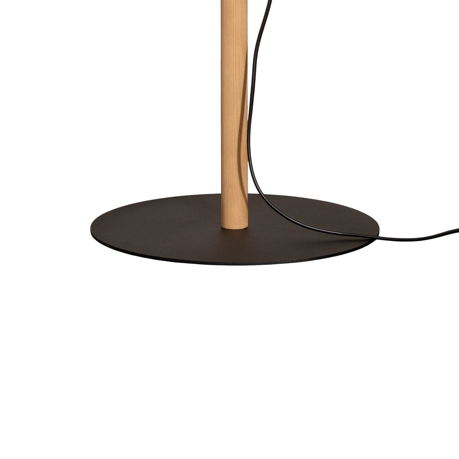 Stojací lampa Deva Nature, textil, dřevo