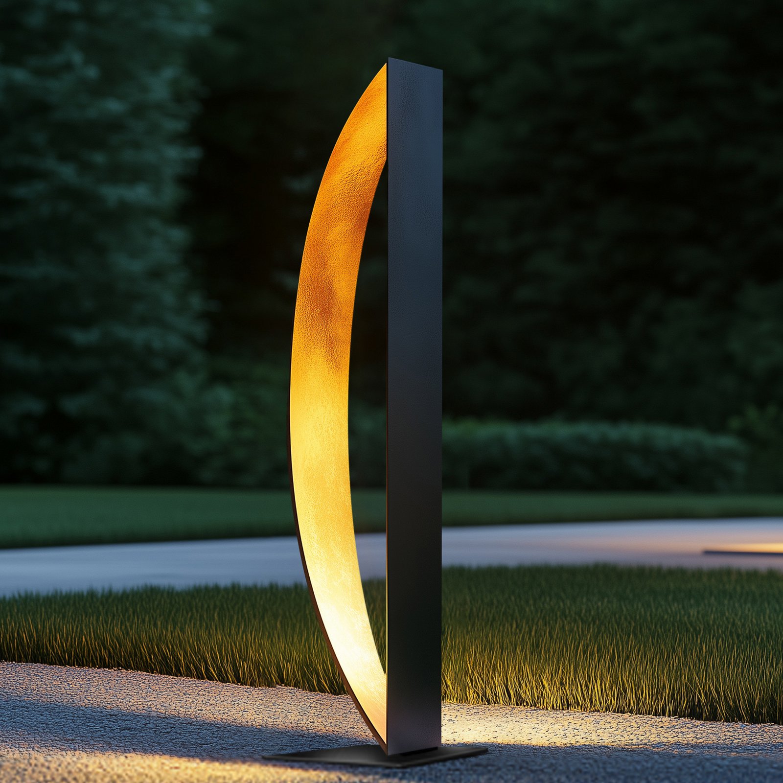 Lucande LED terases lampa BOW, 120 cm, metāls, IP65