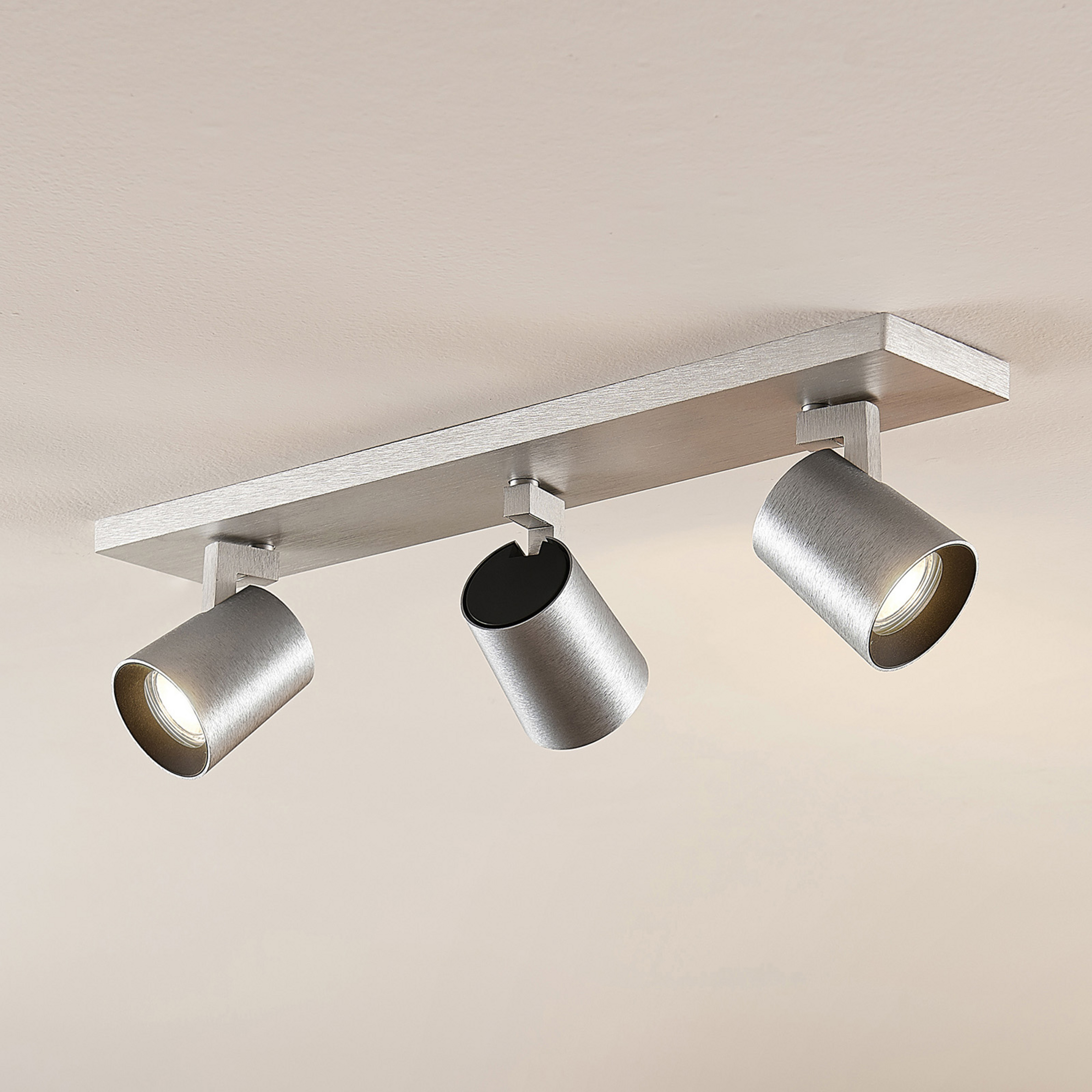 Arcchio Iavo spot plafond angulaire, alu, 3 lampes