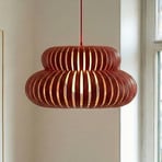 Żyrandol Lucande Slice, czerwona, metal, Ø 48 cm