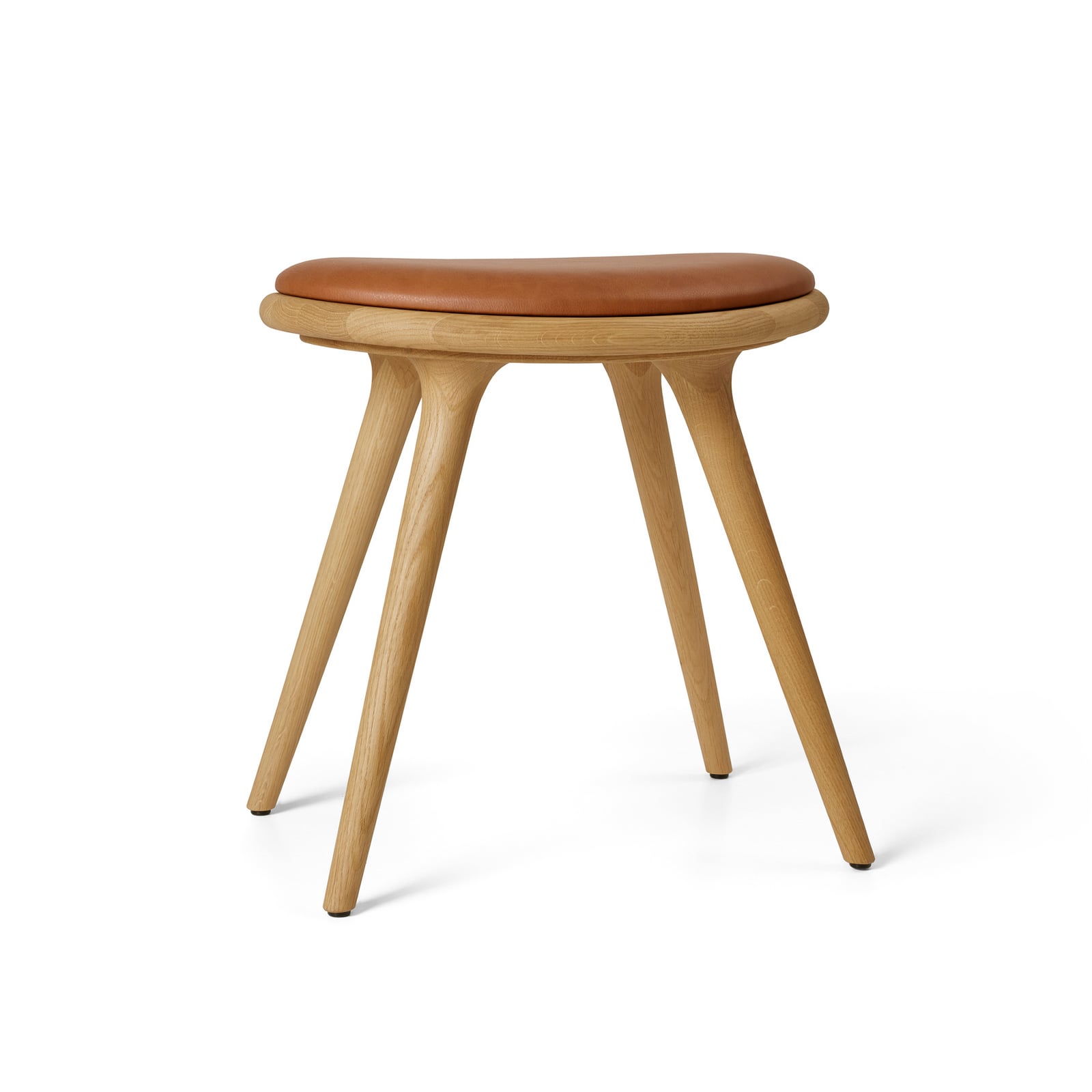 Chaise, marron, chêne huilé/cuir, hauteur 47 cm - Mater Chaise, marron, chêne huilé/cuir, hauteur 47 cm - Mater