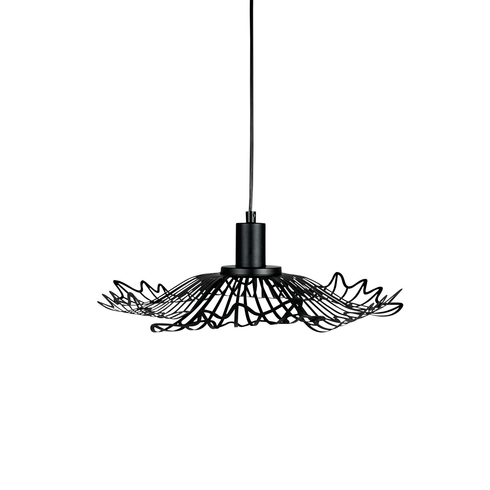 Dyberg Larsen Flora hanging light, matt black, Ø 40 cm, metal