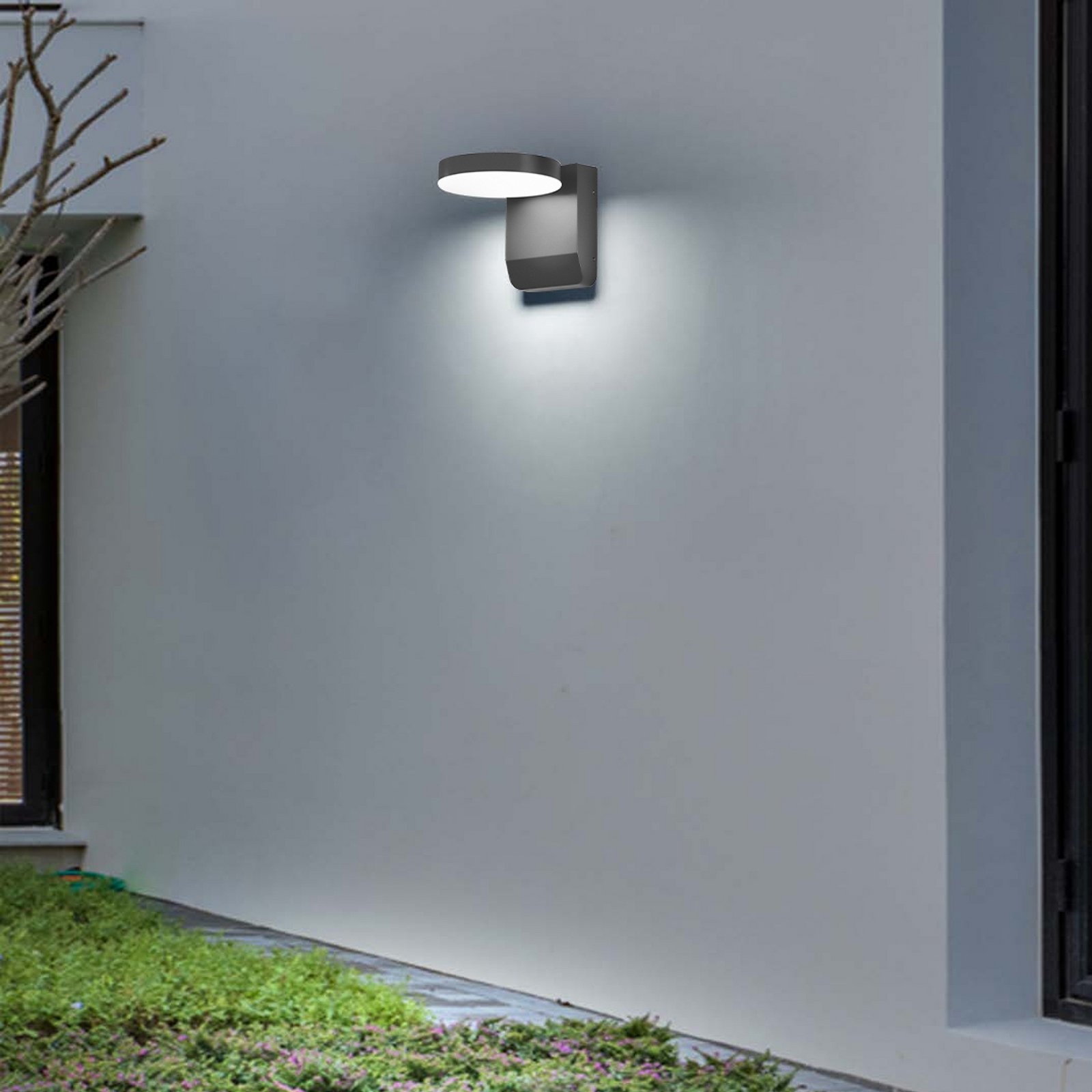 LED-seinalamp CMD 9082, antratsiit, laius 16 cm, CCT, IP54