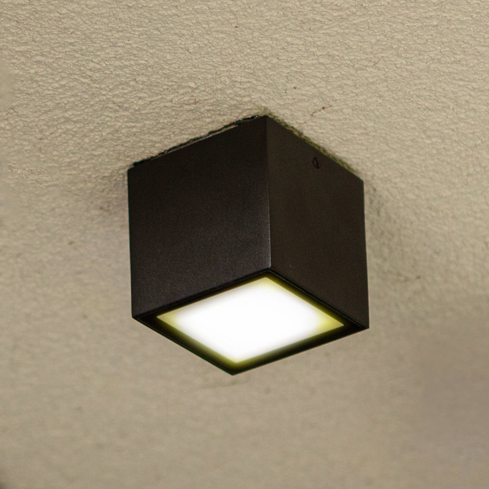 LUTEC LED-utomhustaklampa GEMINI, mörkgrå, 9 x 9 cm, IP65