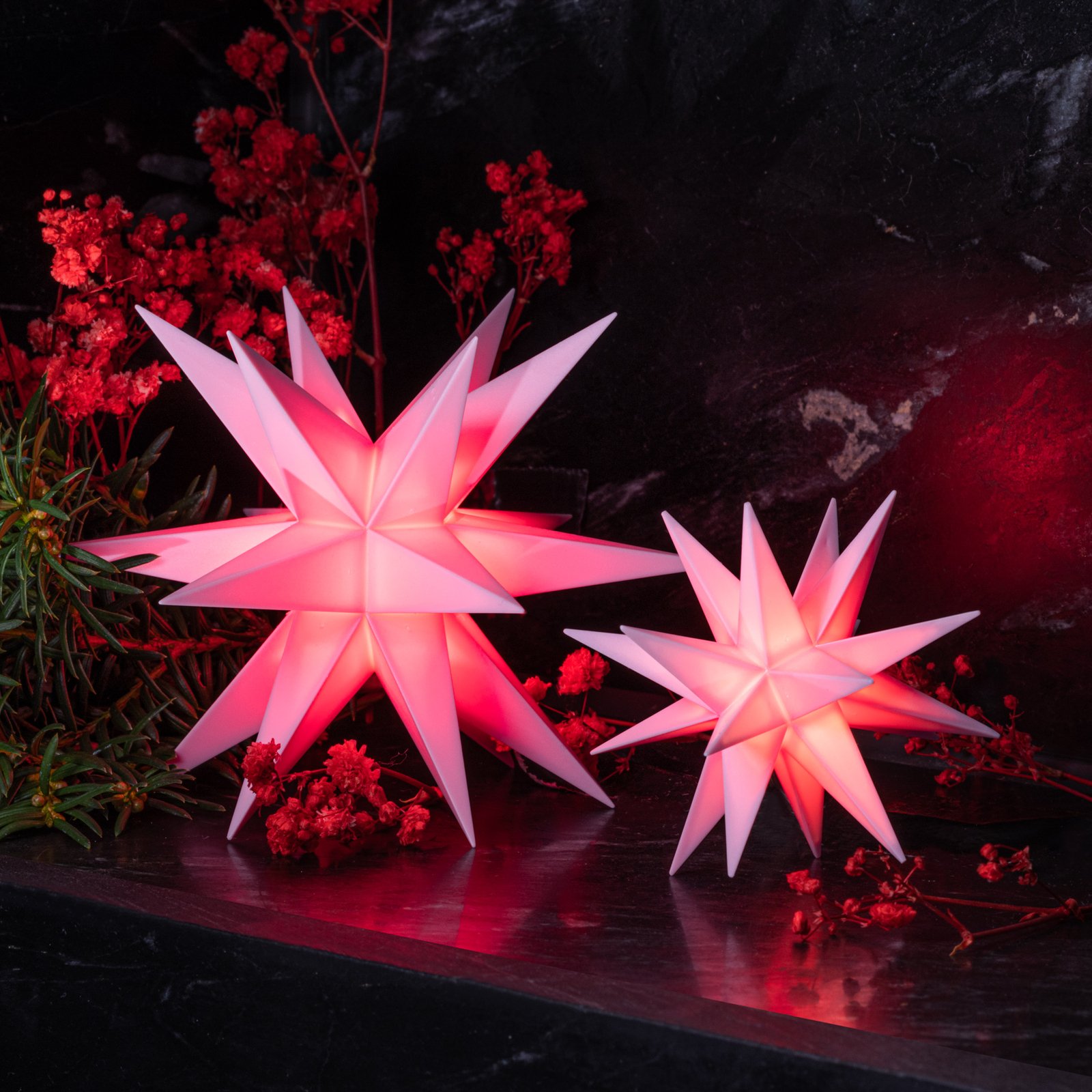STERNTALER Estrela LED de 18 pontas Ø 8 cm cor-de-rosa