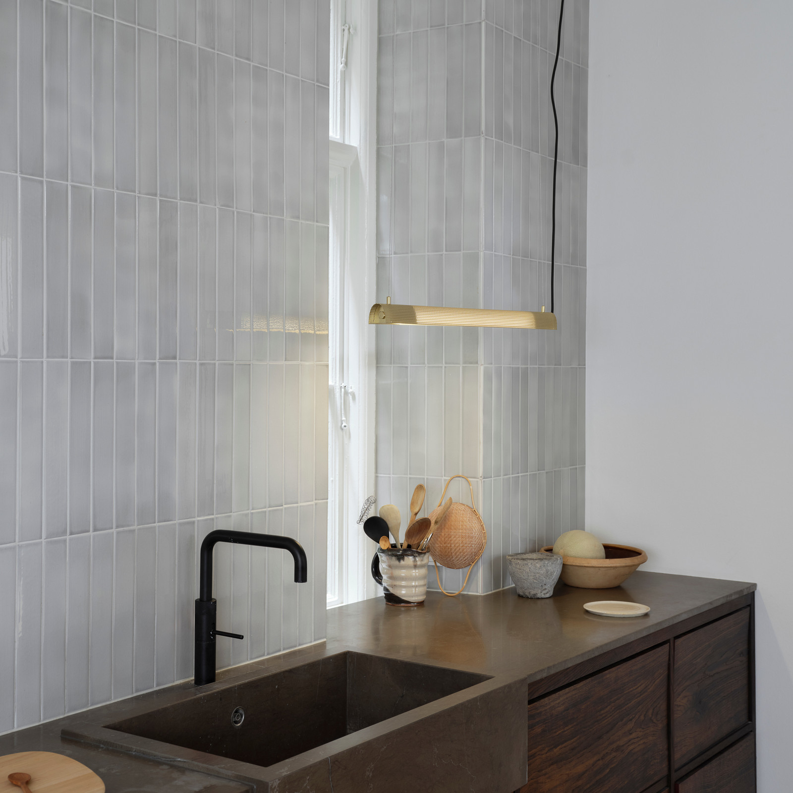 GEJST lampă suspendată Radent culoare alamă lungime 70 cm G13 LED - Camera de zi / sufragerie - Metal