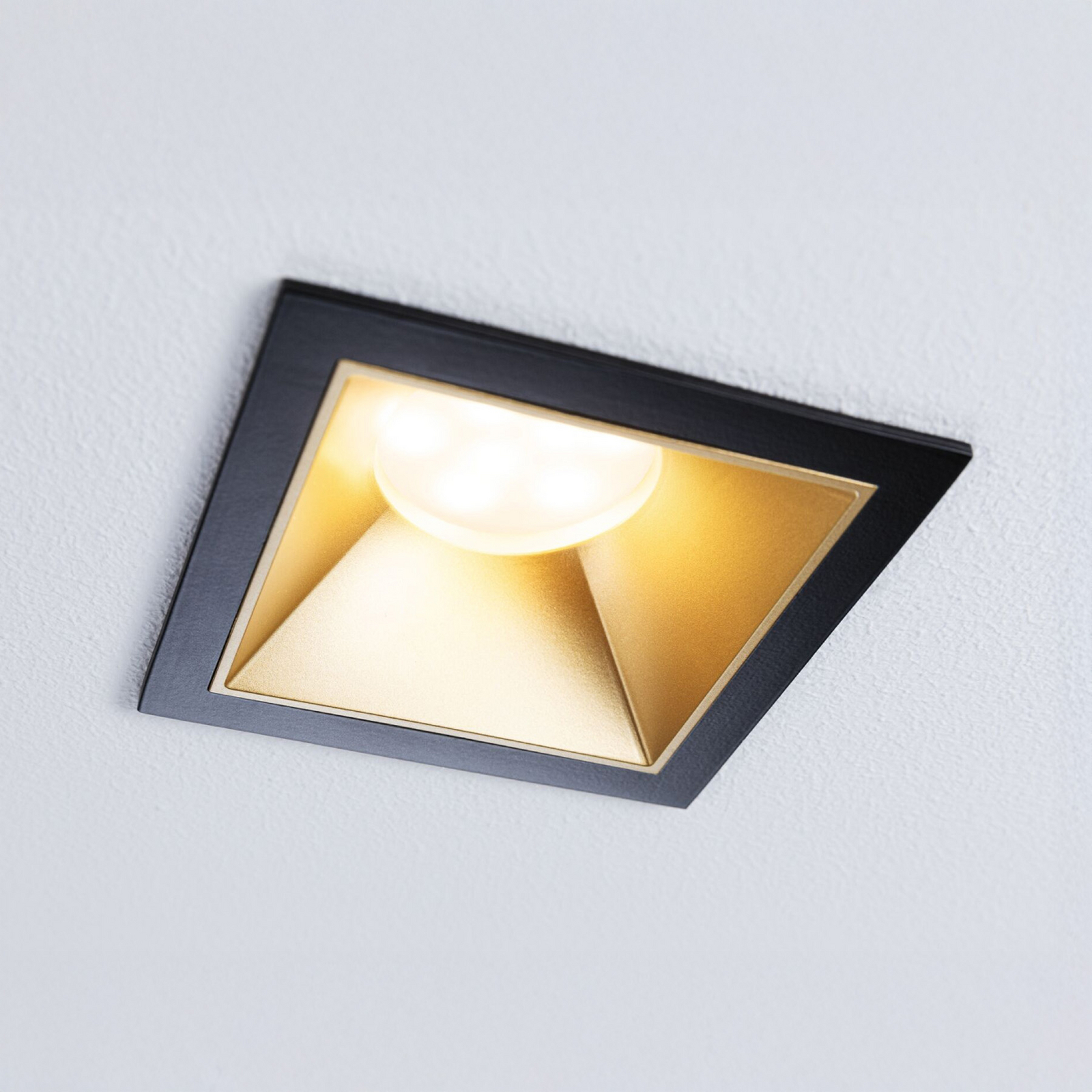 Paulmann LED ugradbena svjetiljka Cole Coin crna/zlatna četvrtasta IP44