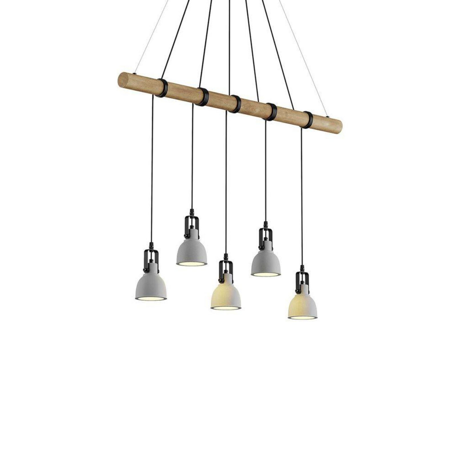 Mirka Pendant Grey/Dark Wood - Lindby