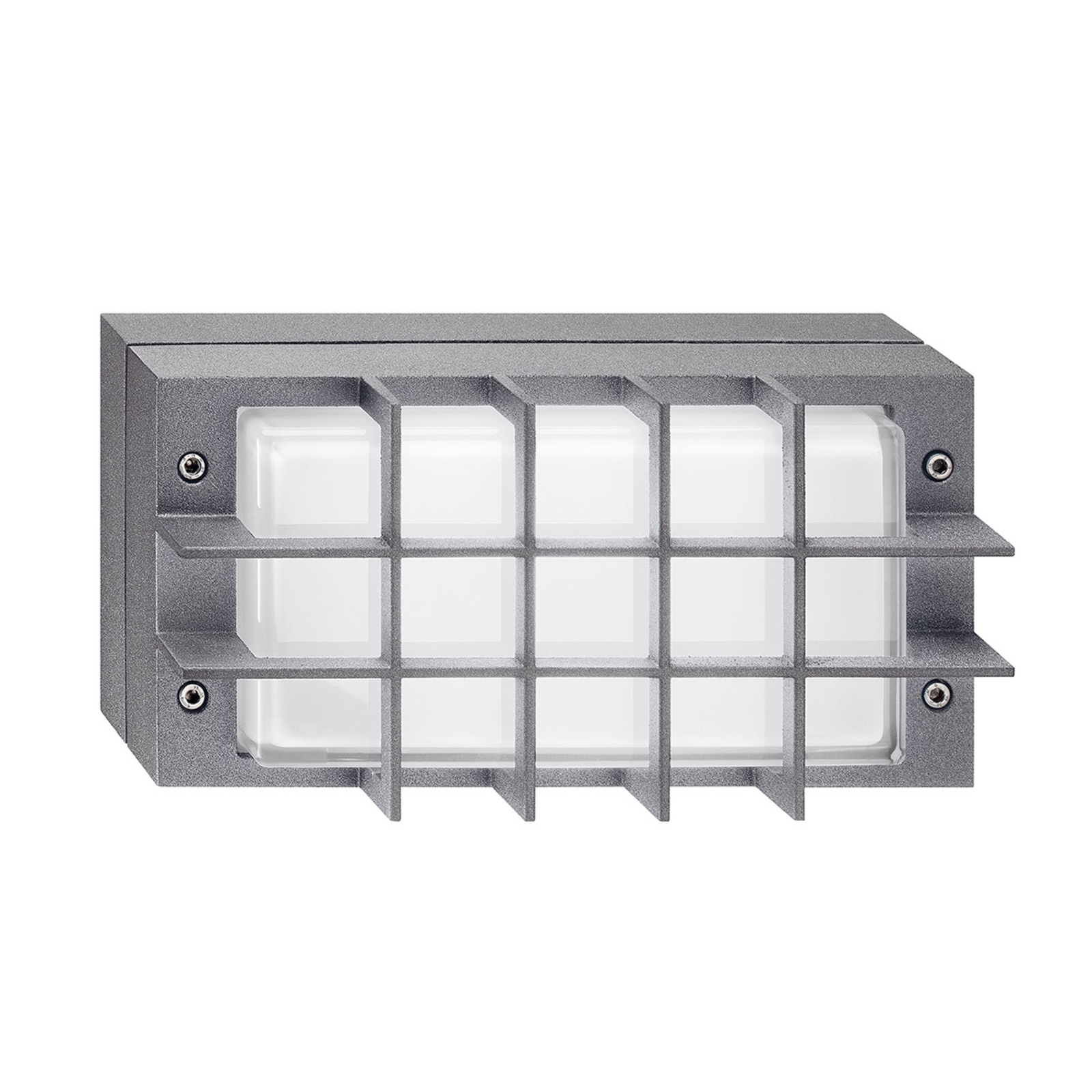 PERFORMANCE LIGHTING Bliz LED Guard outdoor wall light 3,000 K grey, aluminium, glass, 14 W, energy efficiency: A+, W: 26 cm, H: 13 cm