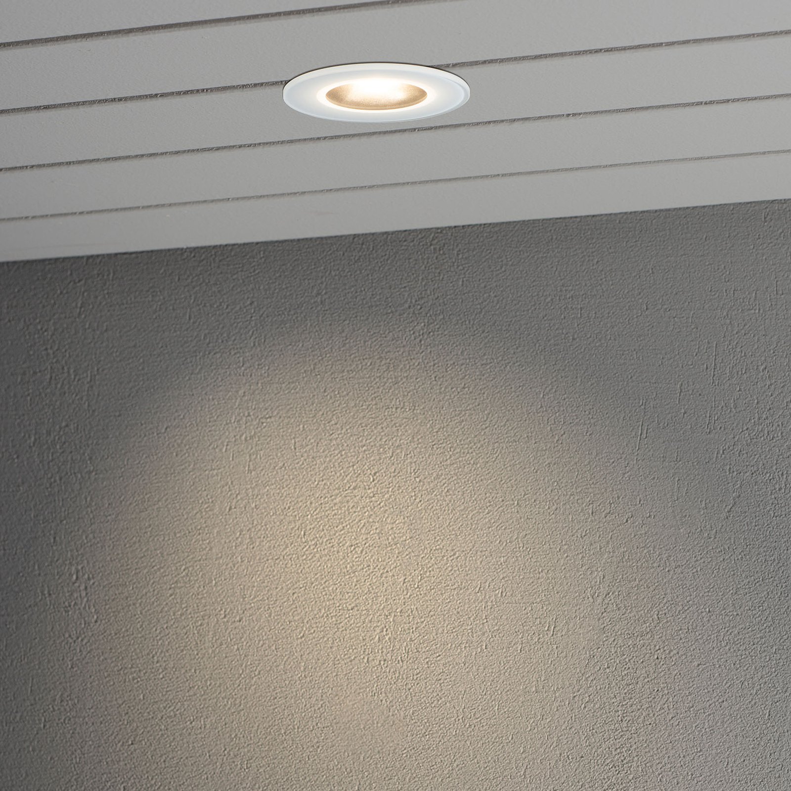 LED-indbygningslampe 7875 til udendørs loft, hvid