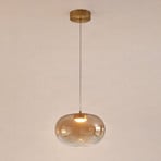 LED-Pendellampe Vaso, amberfarben, Ø 18 cm, Glas