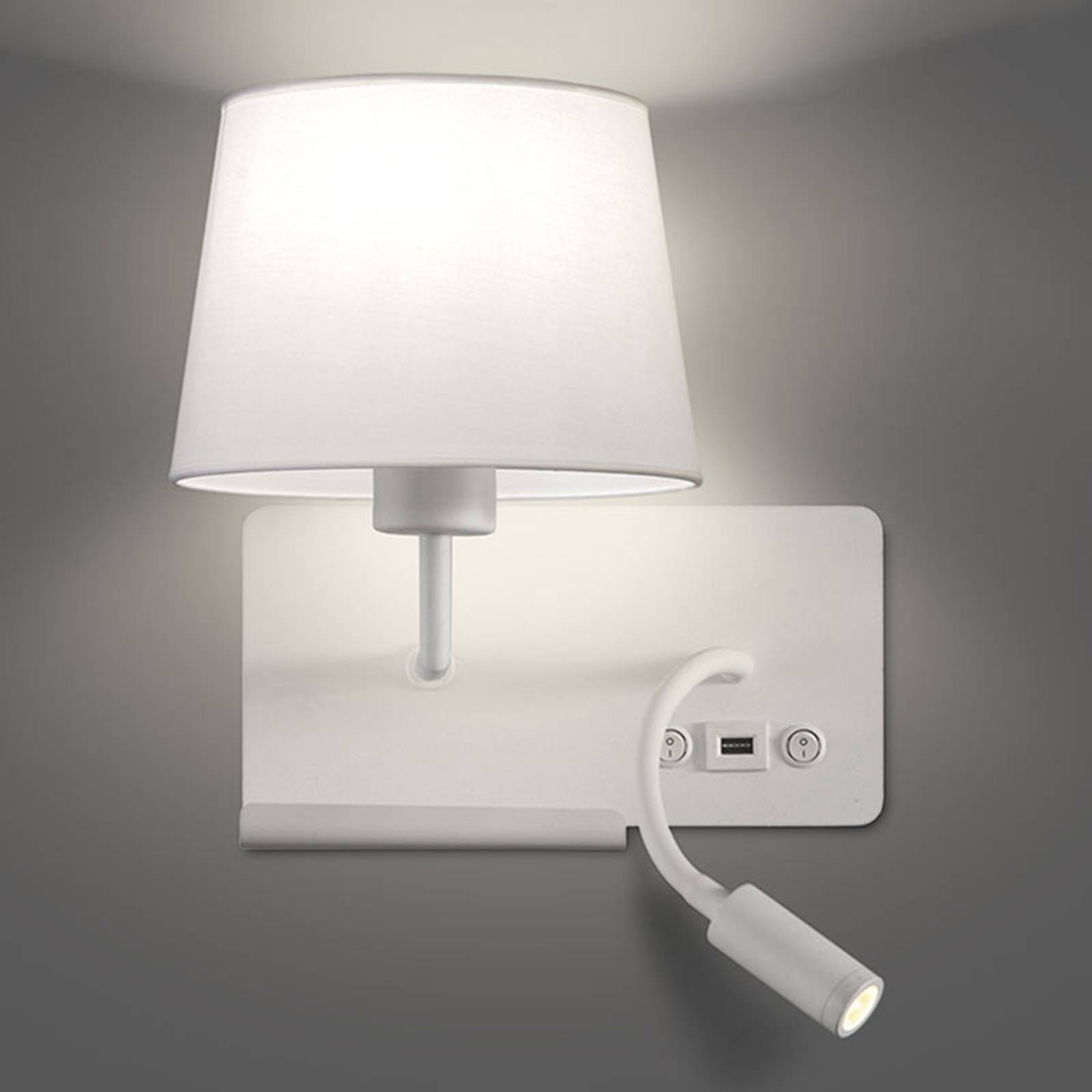 Billede af Hold venstre væglampe, inkl. læsearm og USB-port