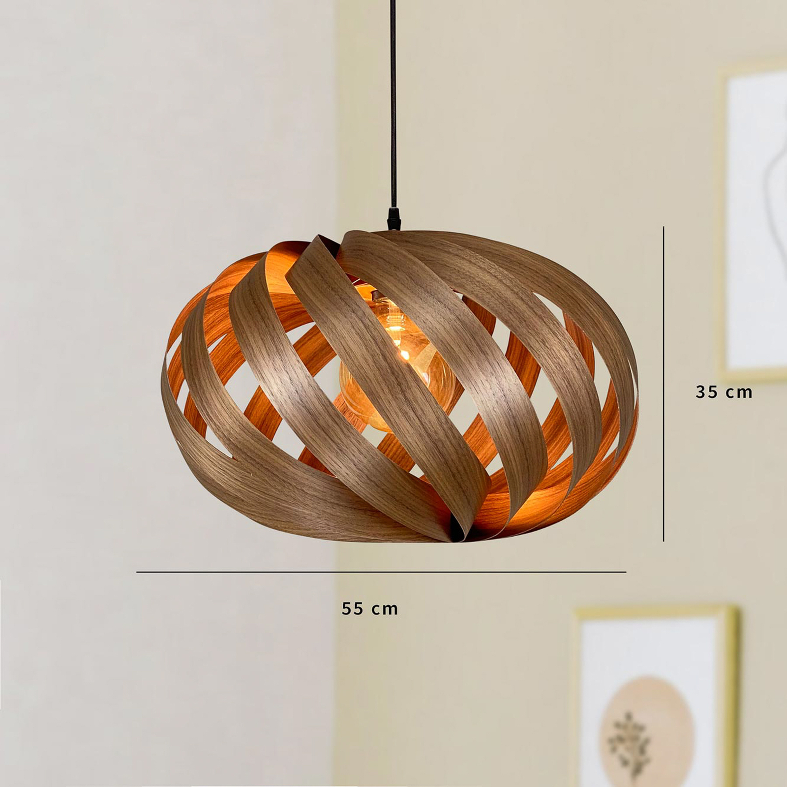 Gofurnit Serentia hanglamp, noten, Ø 55 cm
