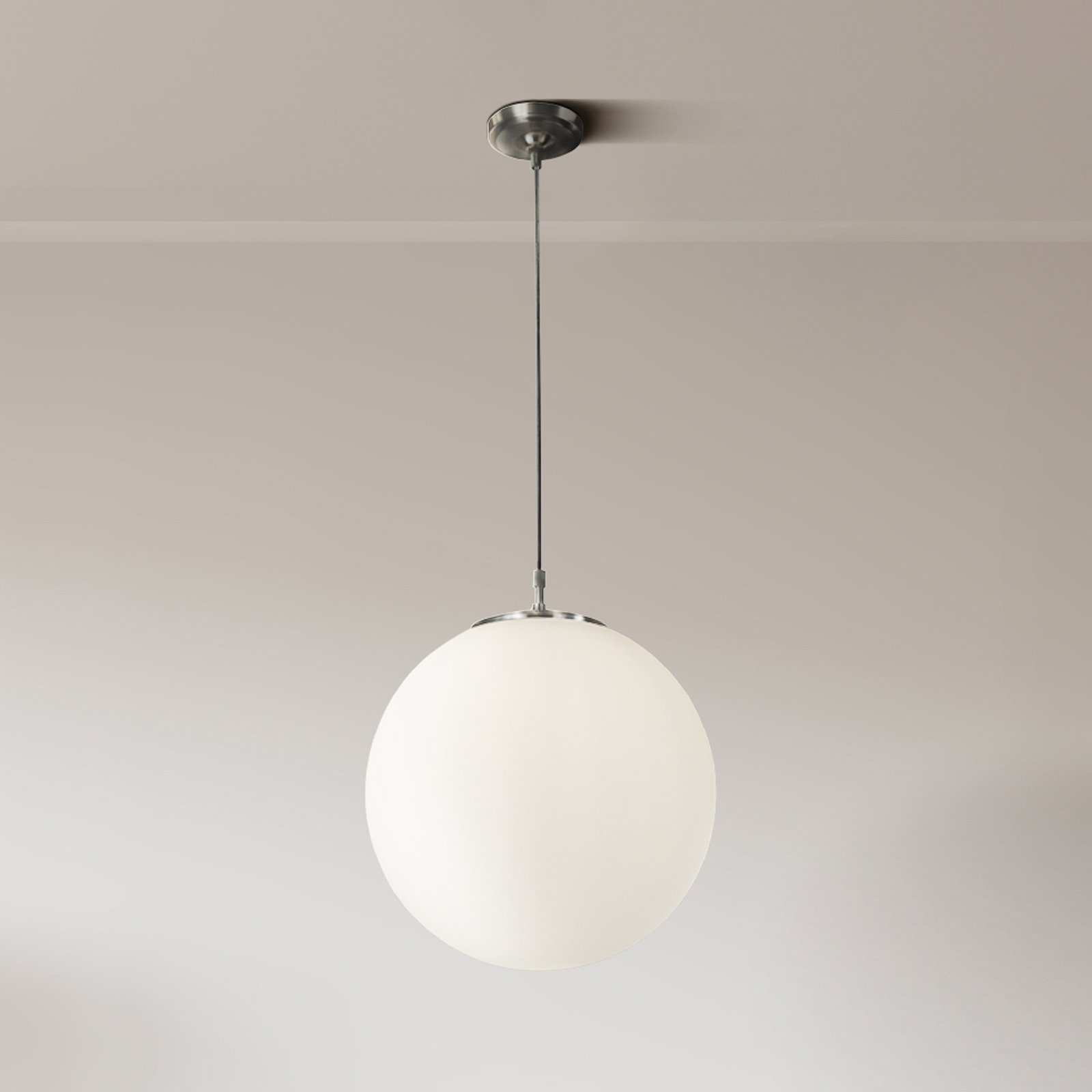 Lampada a sospensione Atom, bianco opale, vetro, Ø 30 cm, E27