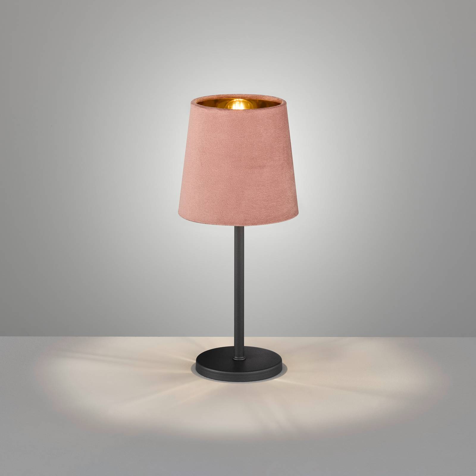 FH Lighting Palina bordlampe stofskærm rosa/guld