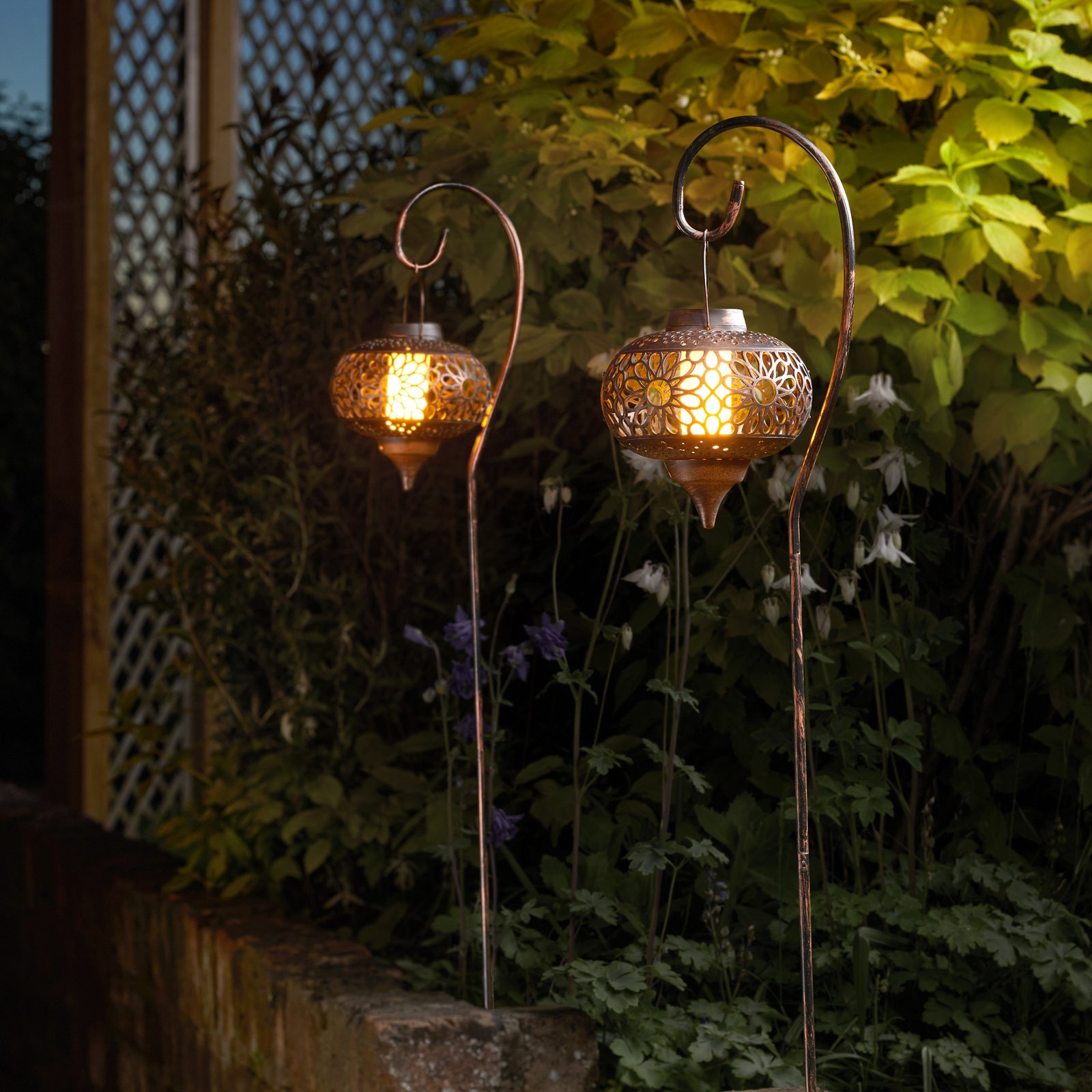 Osman LED-lampe med jordspyd, solcelle, 2 stk