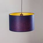 Soho hanging light cylindrical 1-bulb Ø 40cm blue/gold