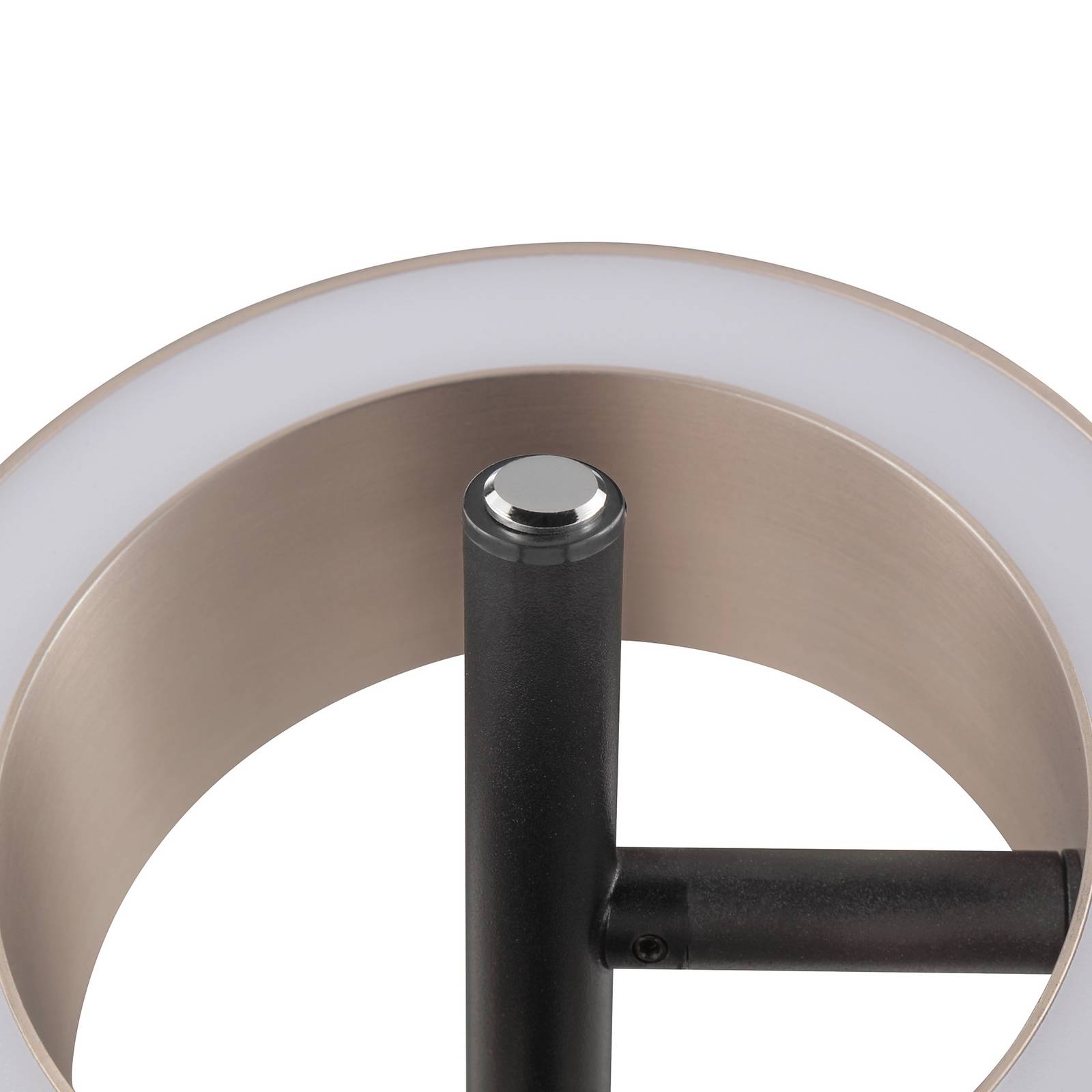 Brilliant Lampe de table LED Axion, noire/marron, hauteur 45 cm, CCT