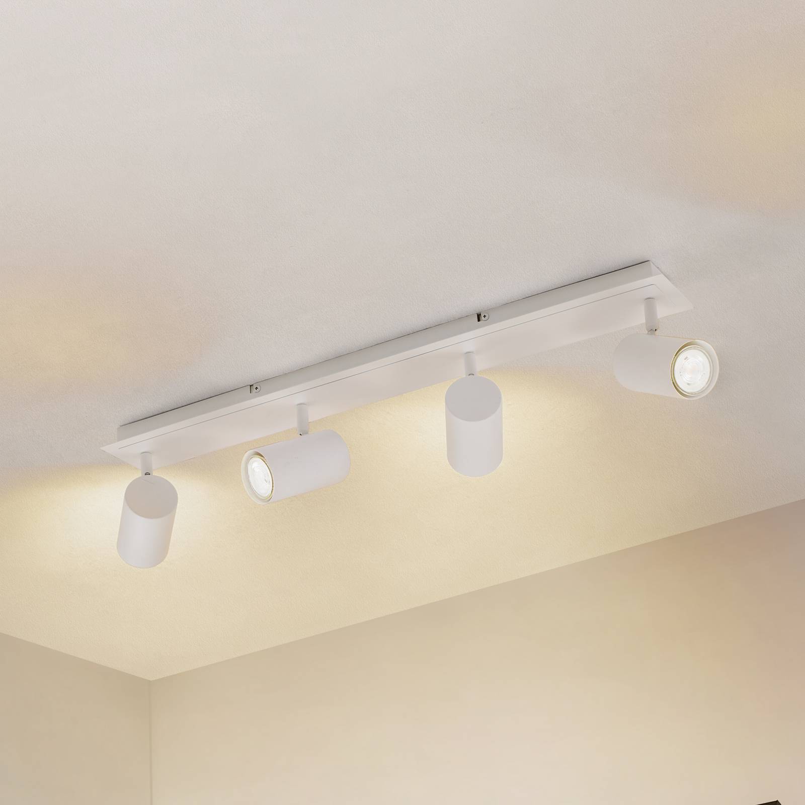Lindby Deckenstrahler Joffrey, 70 cm, weiß, 4-flg., GU10 günstig online kaufen
