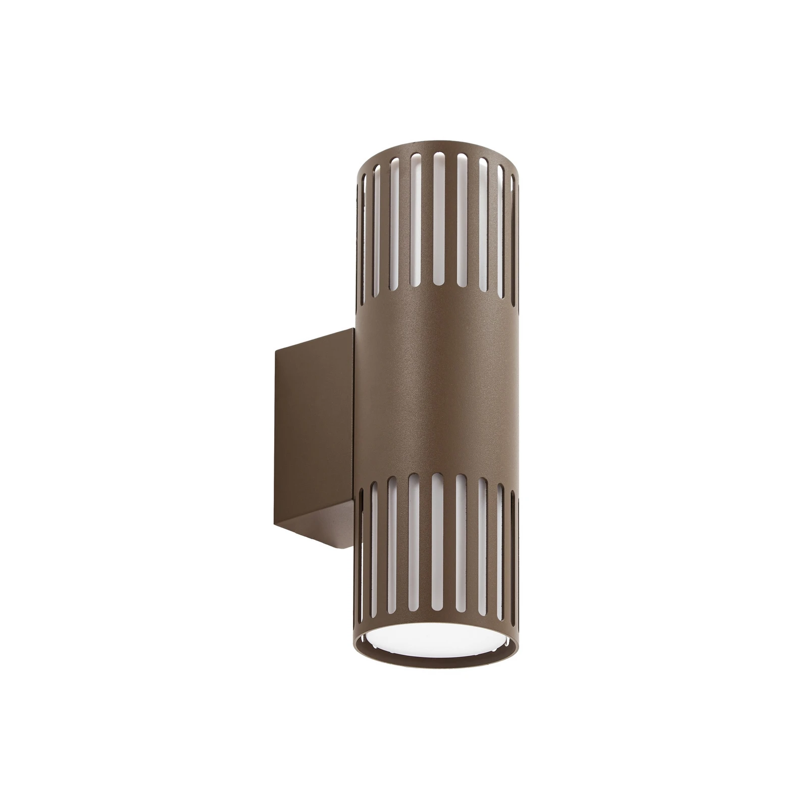 Lindby Εξωτερική λάμπα τοίχου Lurinda, 2 φτερά, καφέ, Ø10 cm, IP44