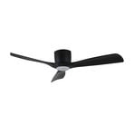 Lucande Smart LED ceiling fan Moneno, black, DC, Tuya
