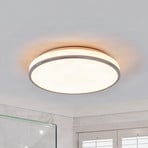 Lindby LED-Deckenleuchte Lyss, Ø 40 cm, chromfarben, IP44
