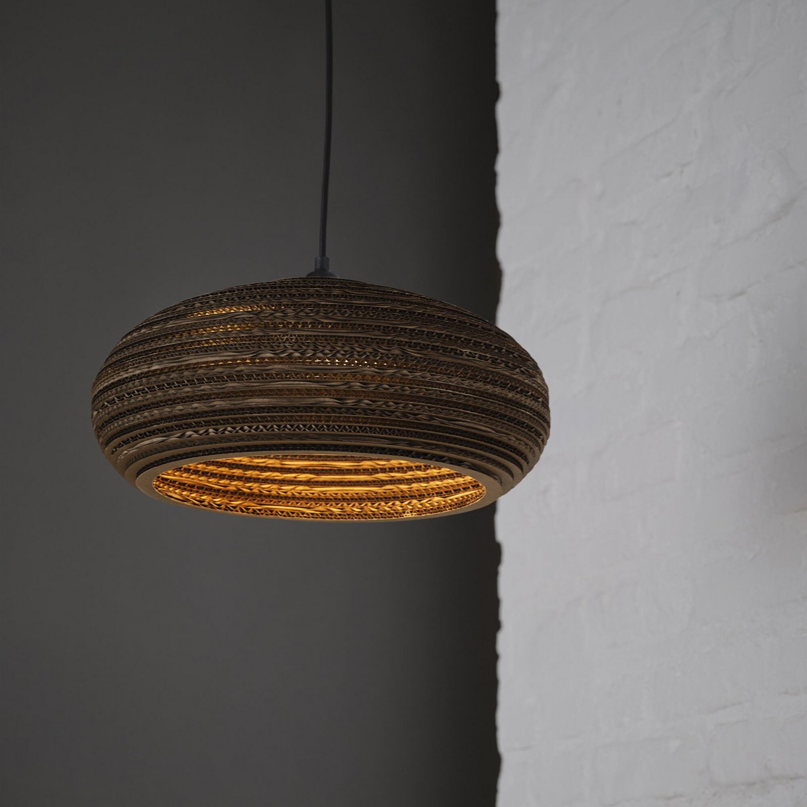 OSRAM Hängeleuchte DROP, braun, Ø 40 cm, Wellpappe, E27