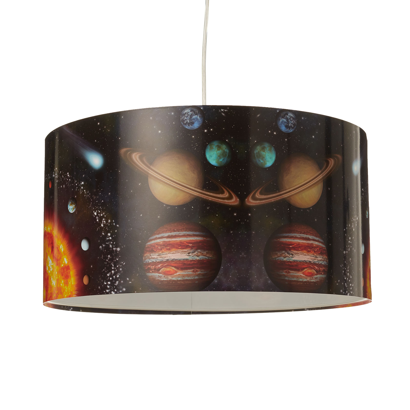 Space pendant light with space print