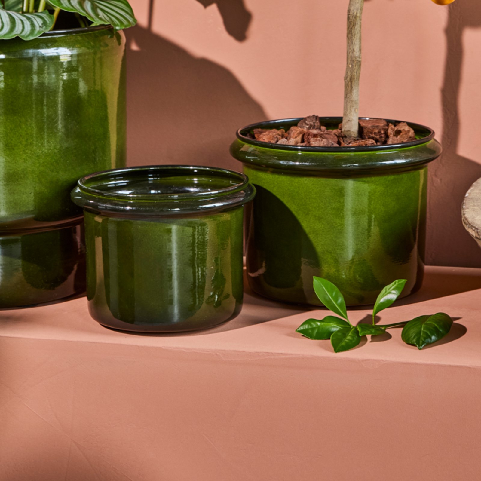 HDHoop Flower Pot, Green, Metal, Set of 2 - House Doctor