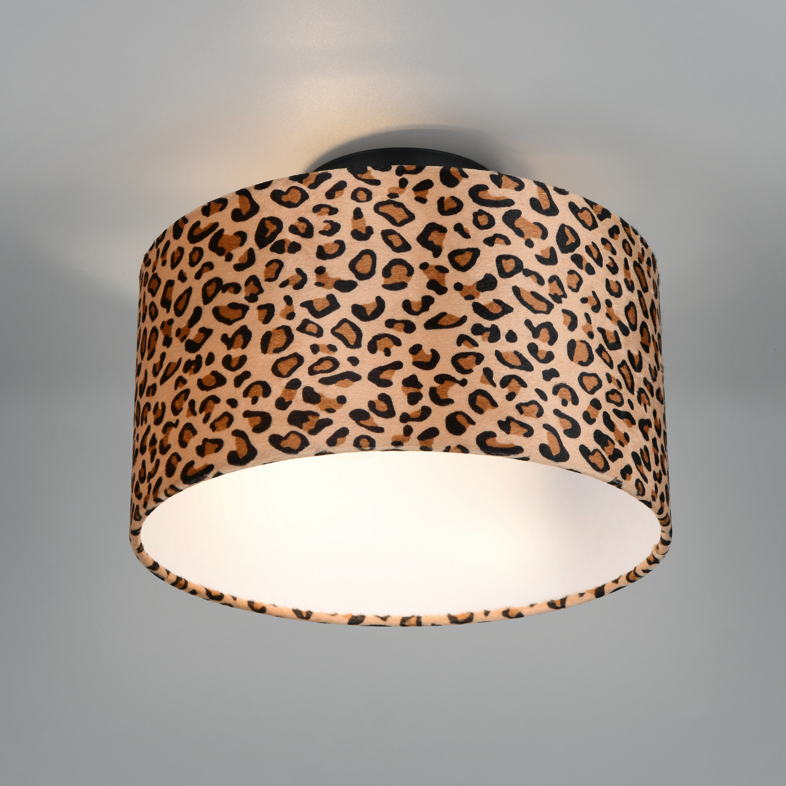 Φωτιστικό οροφής Pardina, καφέ στίγματα/μαύρο, Ø 30 cm μέταλλο