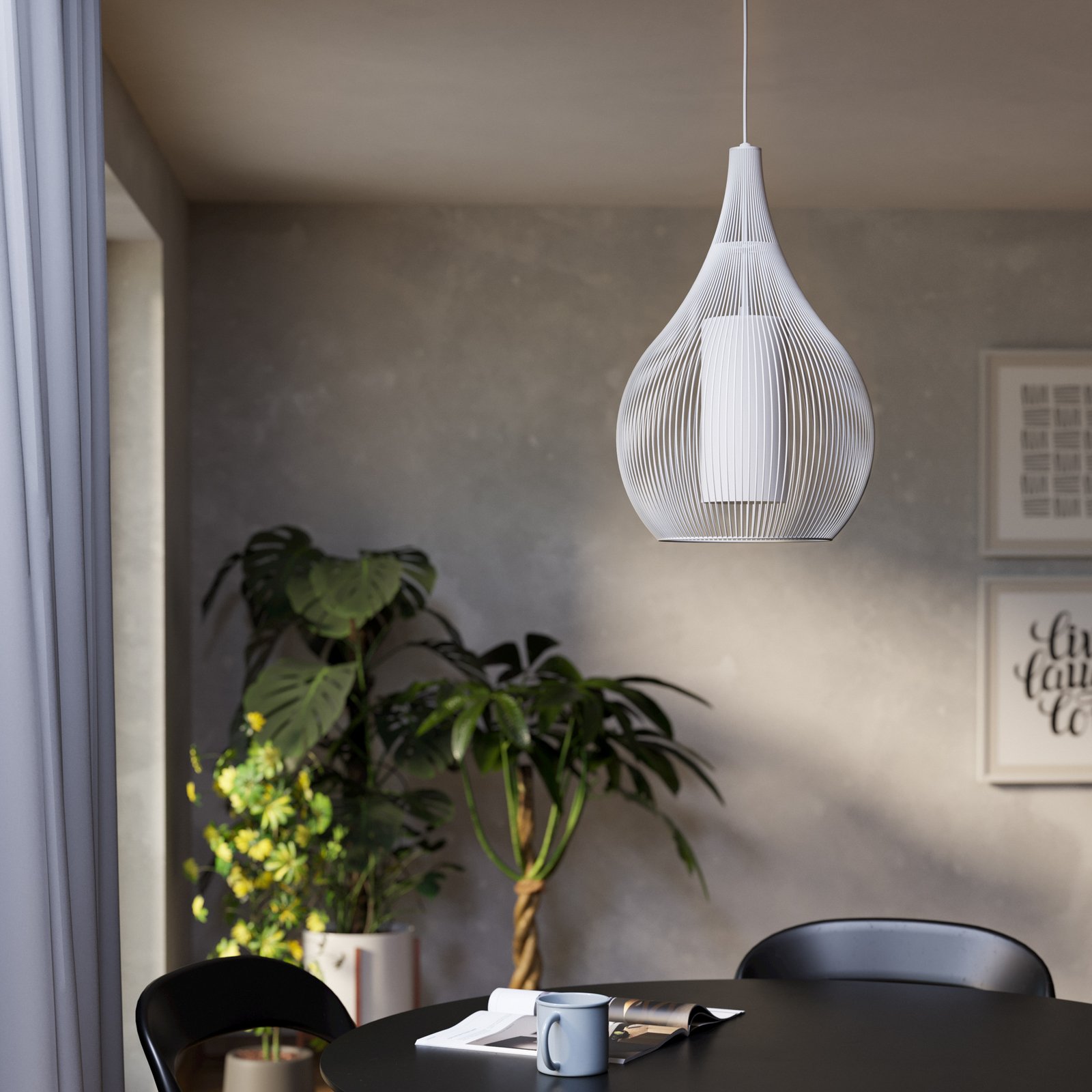 EGLO Razoni 1 lámpara colgante, 1 luz, blanco