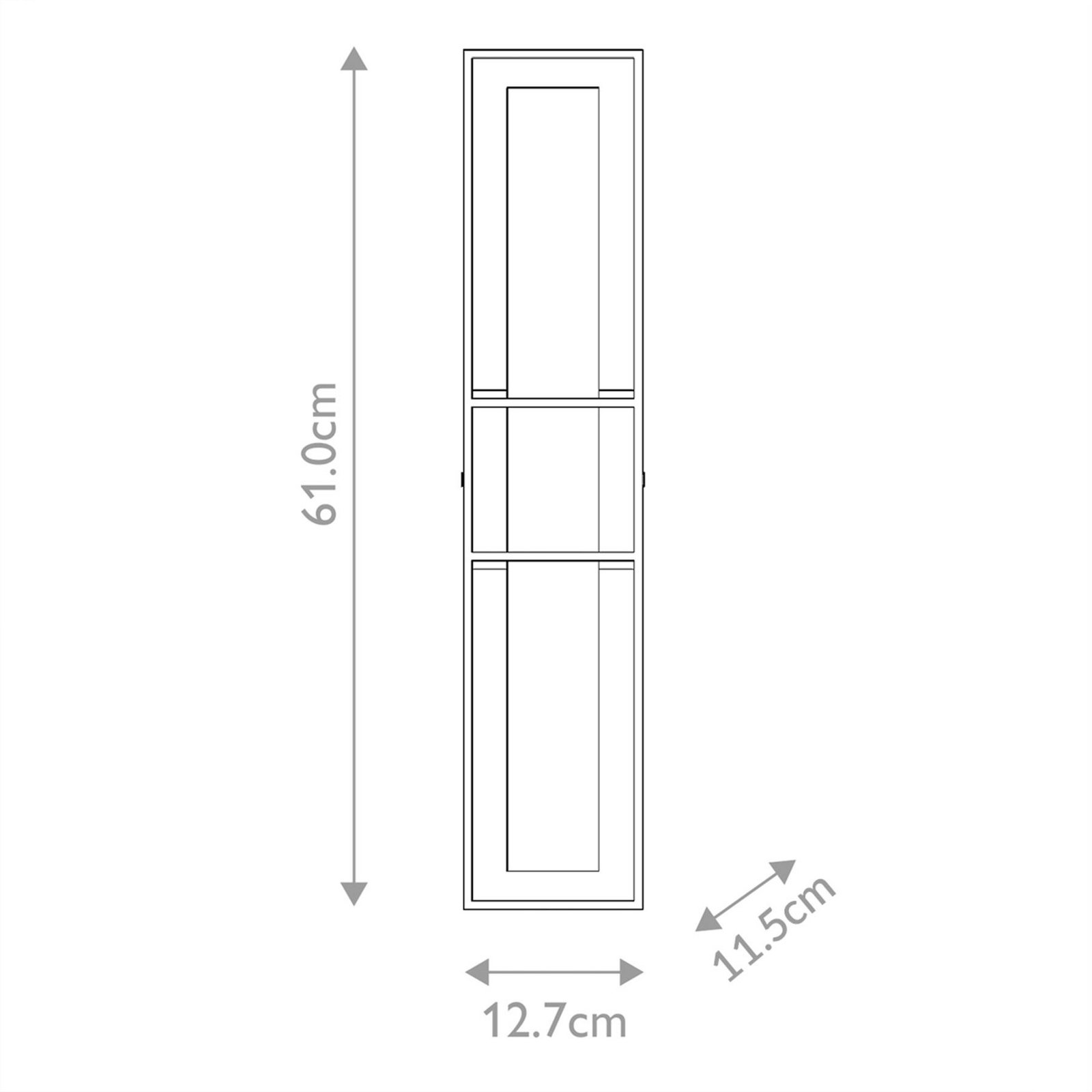 BLAKLEY LED outdoor wall lamp, gold/alabaster, height 61 cm, IP44
