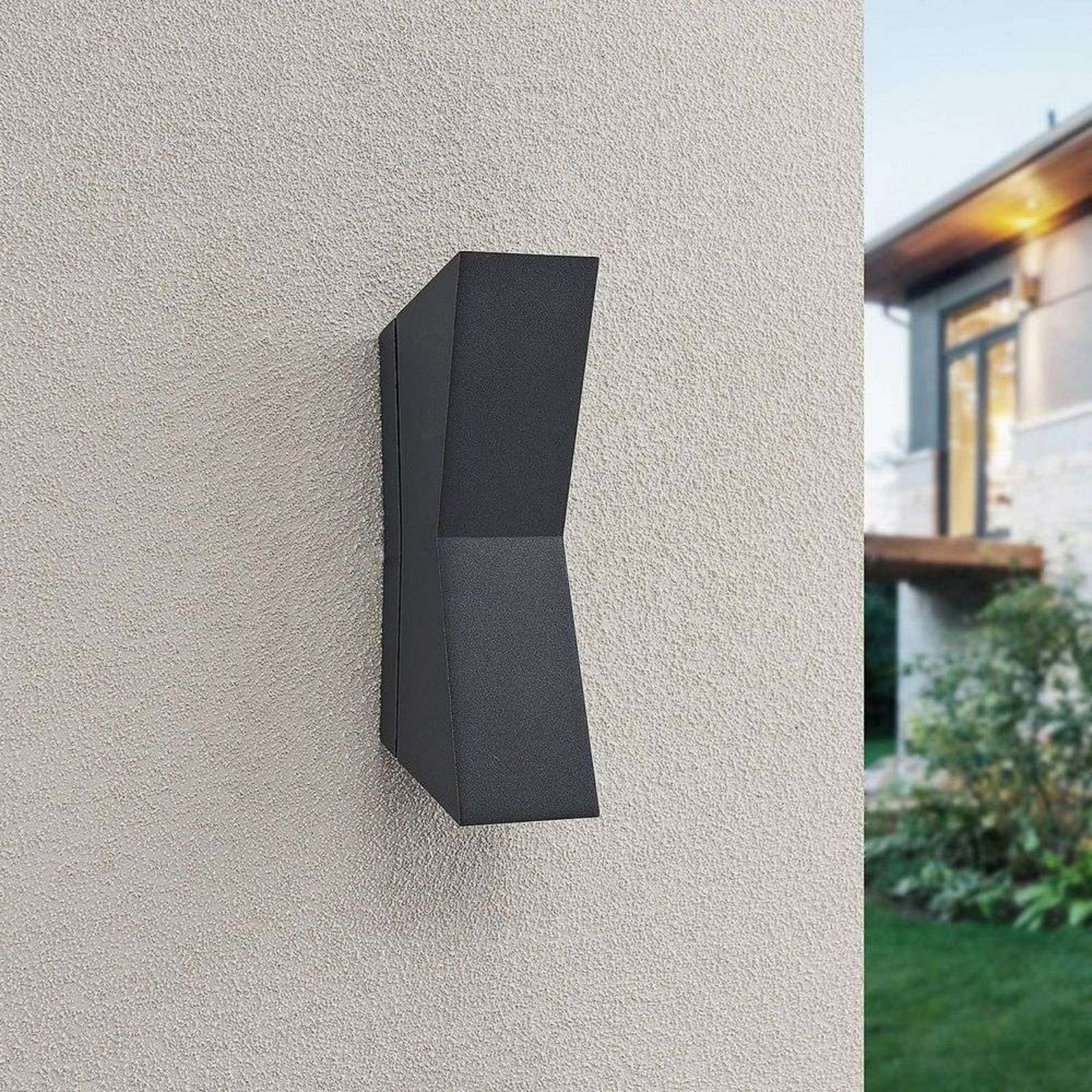 Maniela LED Up/Down BuitenWandlamp Anthracite - Lucande