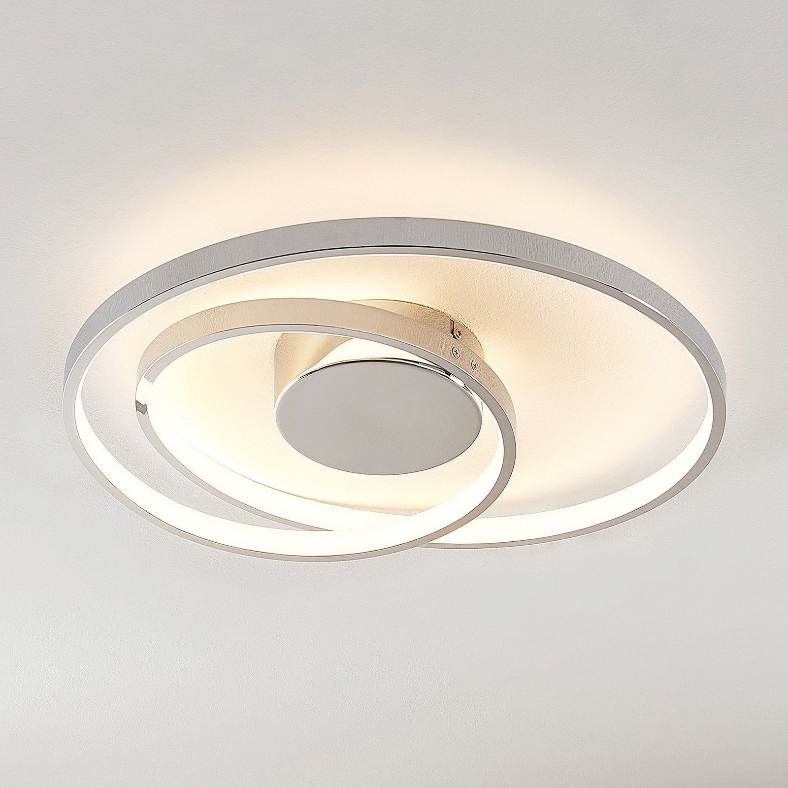 Lucande Maire LED ceiling light, for Living / Dining Room, iron, aluminium, silicone, 26 W, energy efficiency: A+, H: 7 cm