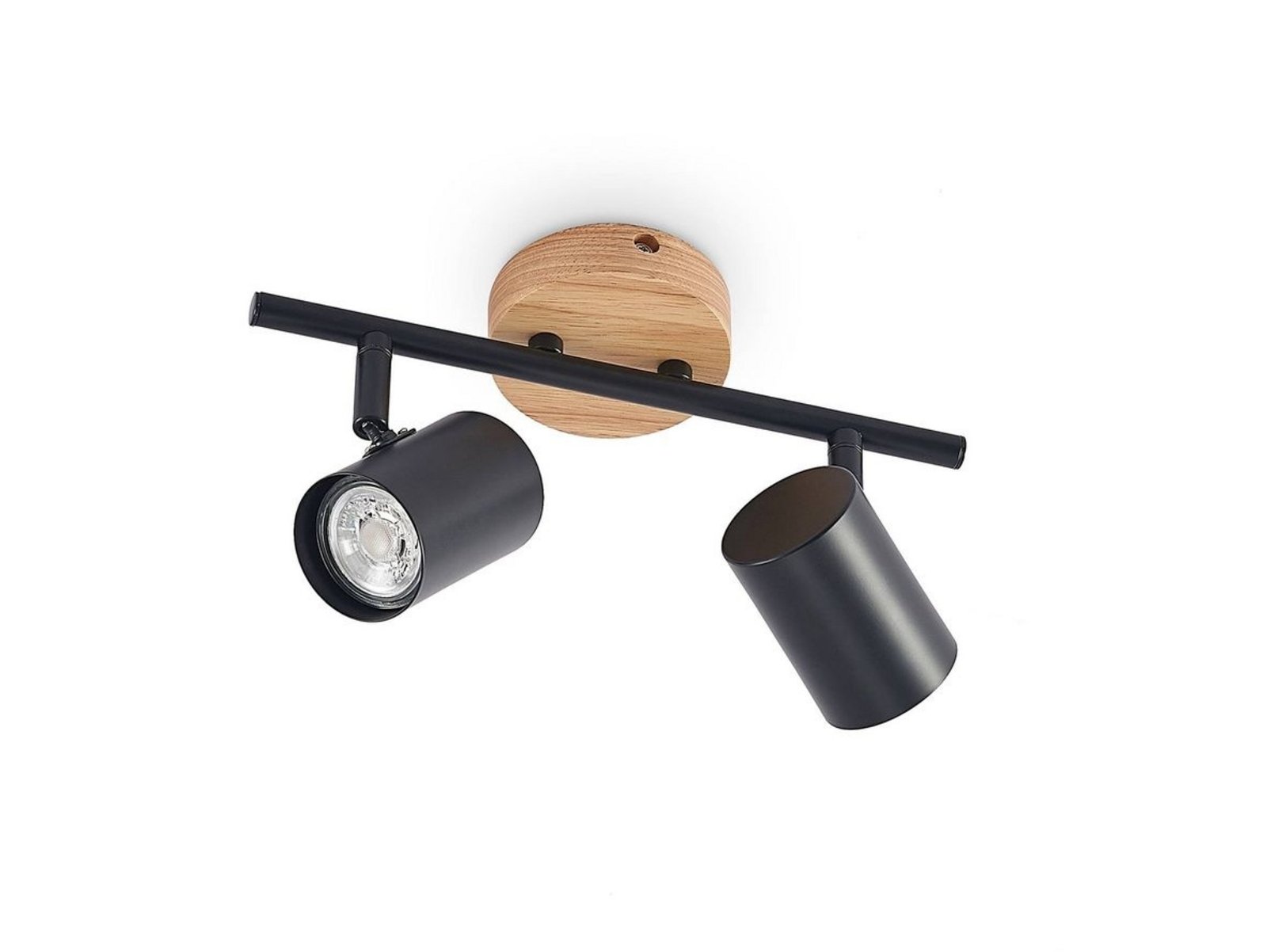 Xiomara 2 Stropné Lampa Black/Light Wood - Lindby