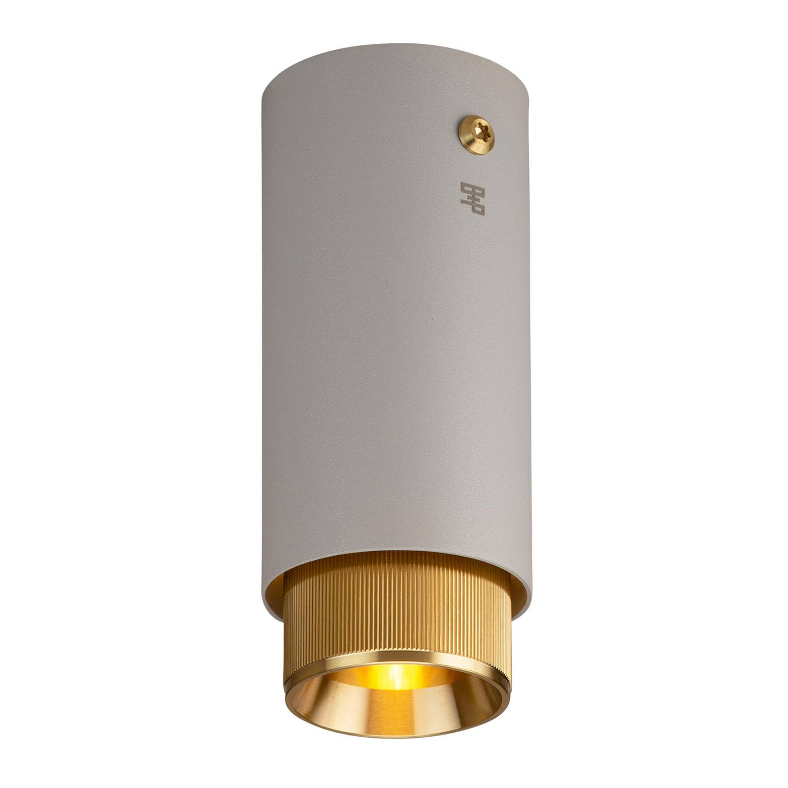 Buster + Punch Exhaust Surface fix grey/brass, for Hallway, stainless steel, GU10, 9 W, H: 14.5 cm