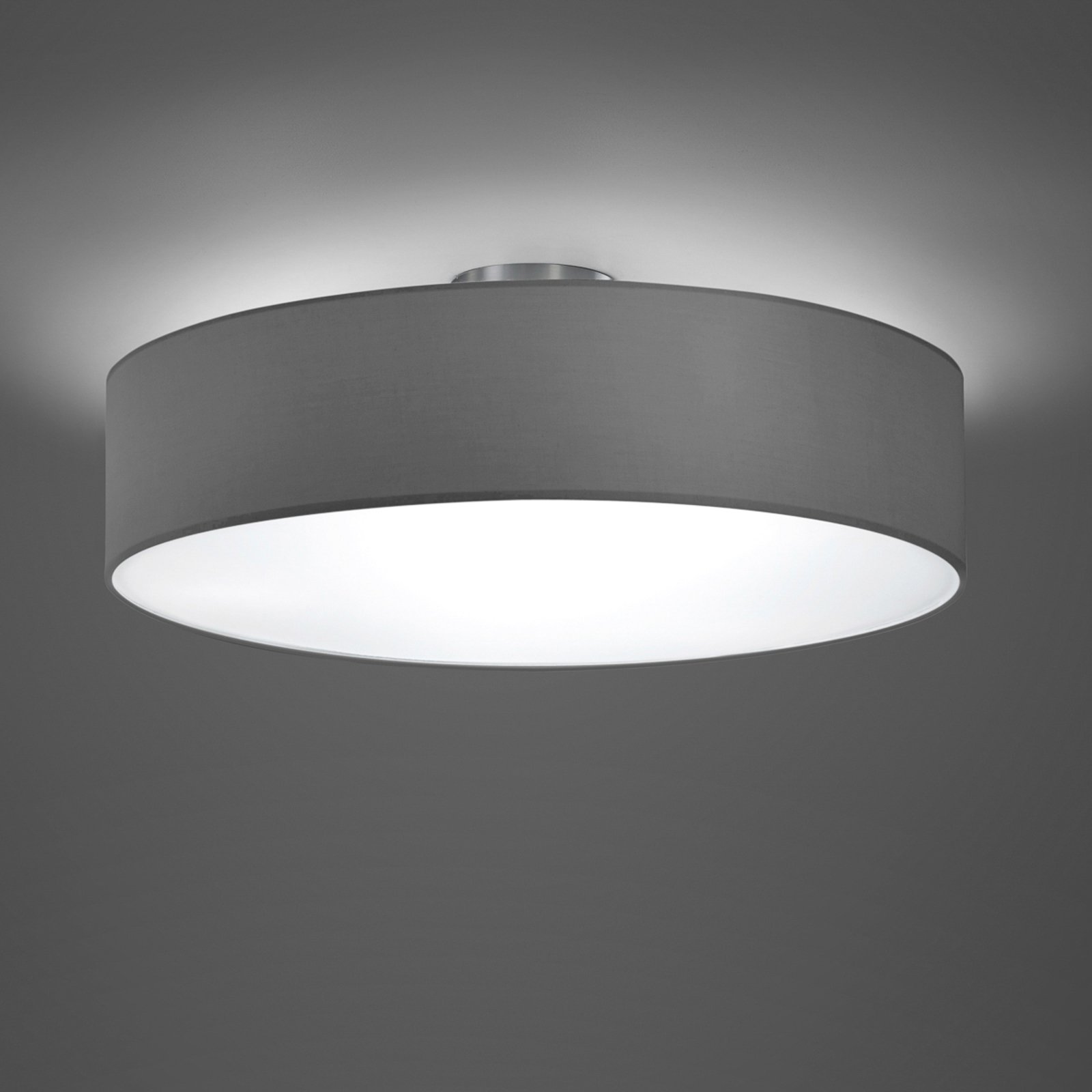 Hotel ceiling light, matt nickel/grey, Ø 50 cm