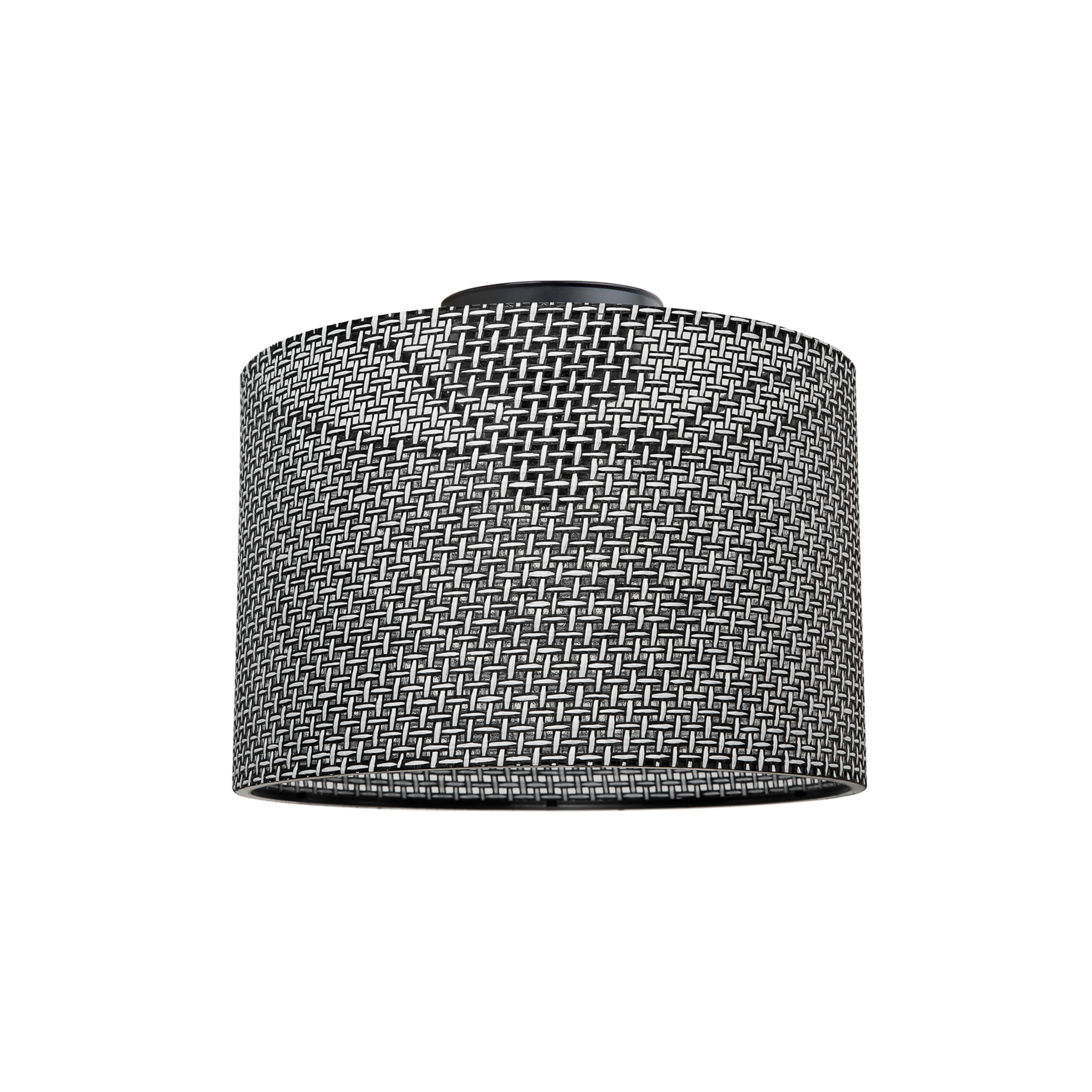 Deckenleuchte Goza, schwarz gemustert, Stoff, Ø 30 cm