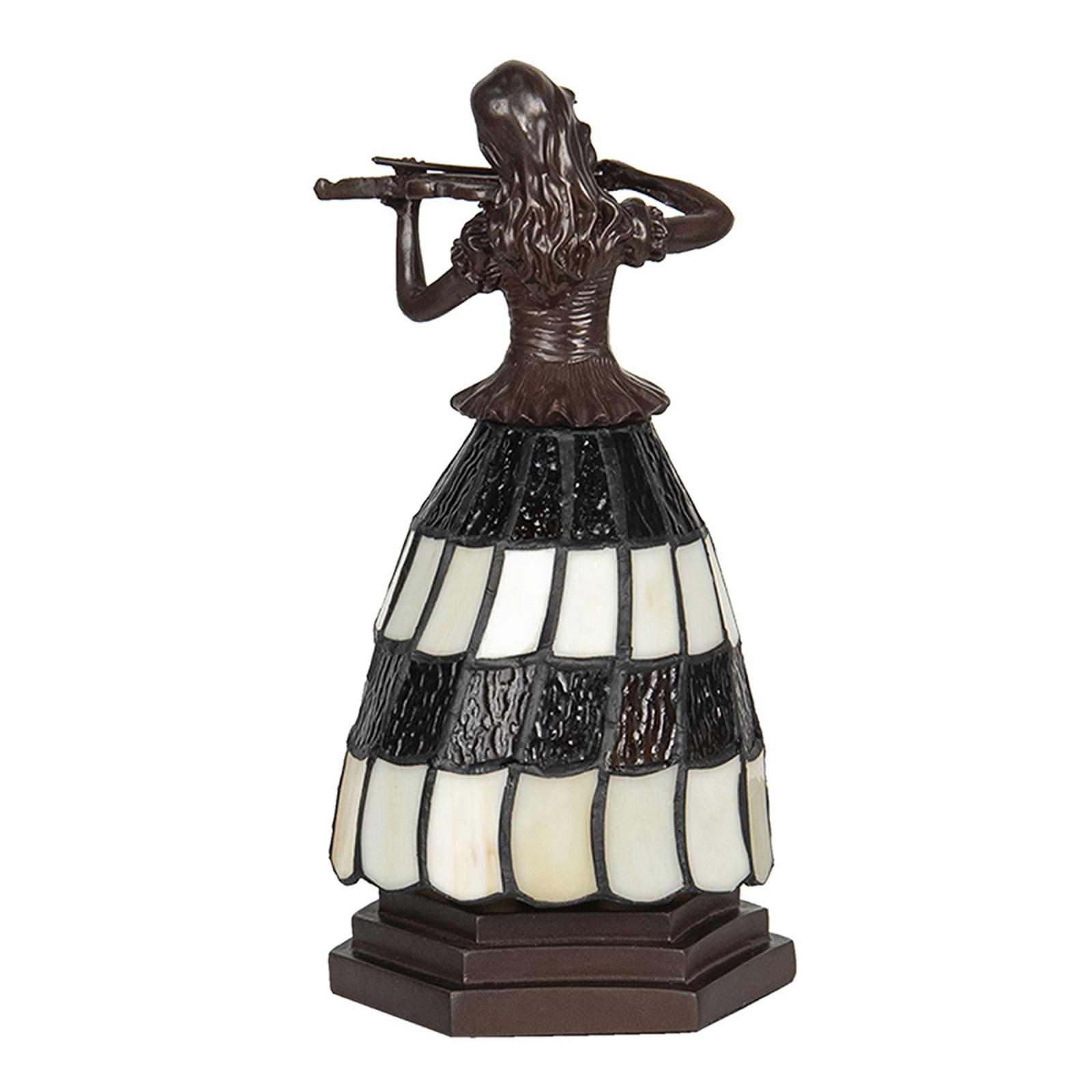 Lámpara de mesa 5LL-6047 Tiffany marrón-blanco
