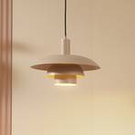 Lindby Elorri pendant light, beige, metal, Ø 38 cm