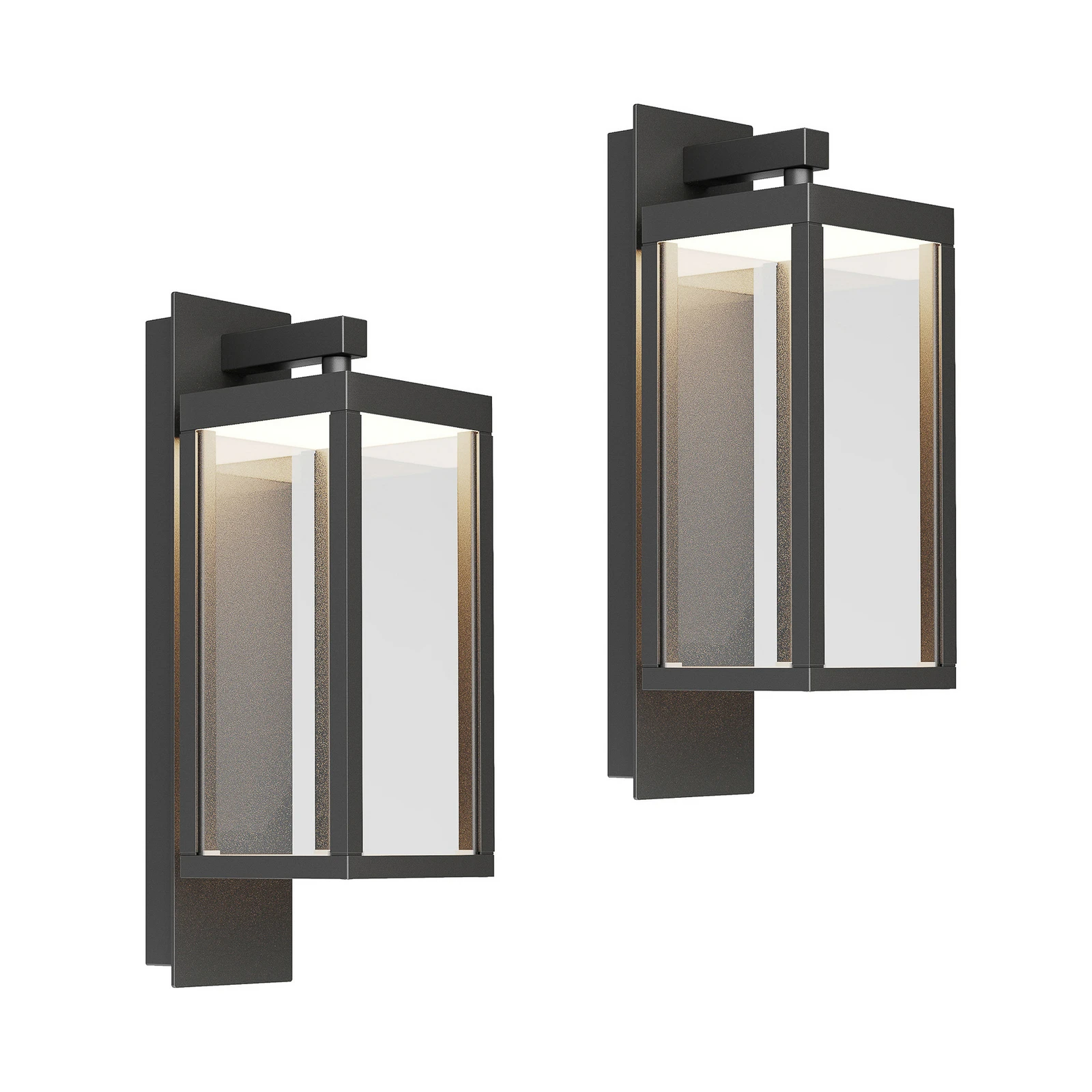 Lucande LED-Außenwandleuchte Ferdinand, 2er-Set, grau, 38 cm