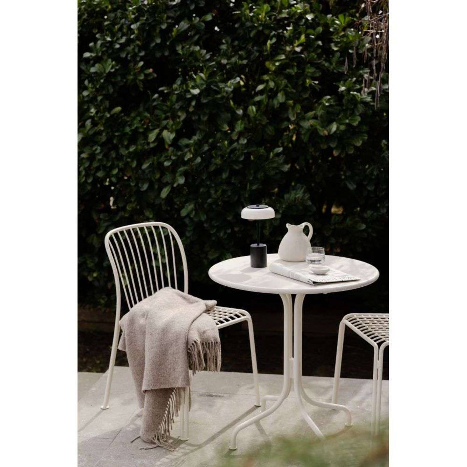 Nuura lampa stołowa LED z akumulatorem Blossi, wysokość 26 cm, czarna/opalowa