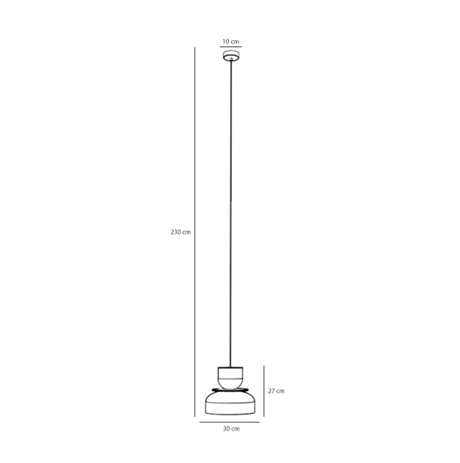 Uto hanglamp, koraal/geel, metalen kap