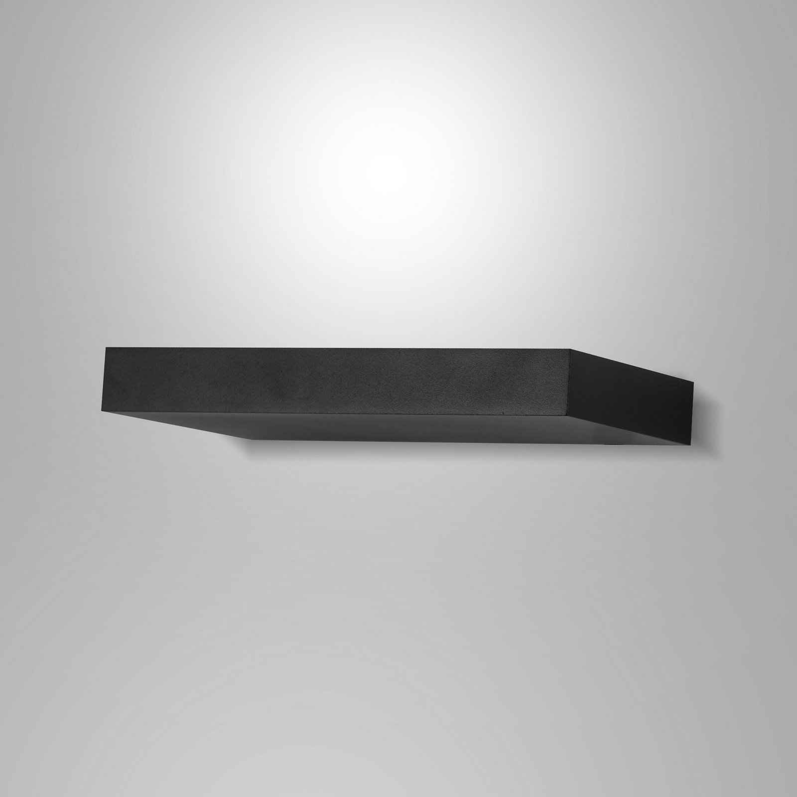 Guia LED wall light, black, metal, 24 cm wide